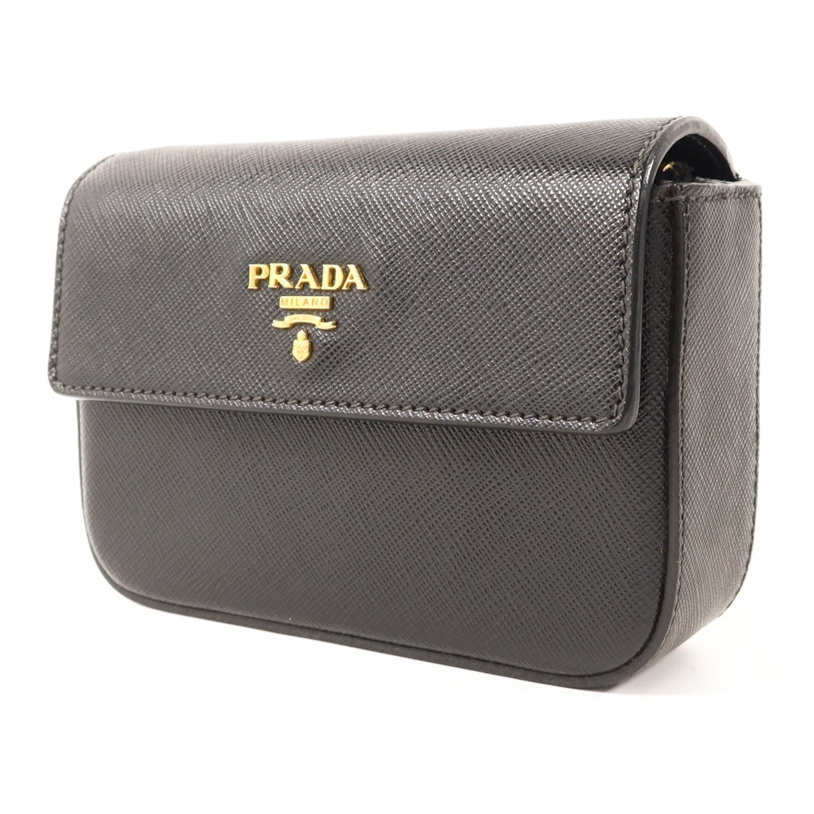PRADA Saffiano皮革Clutch金扣手拿包