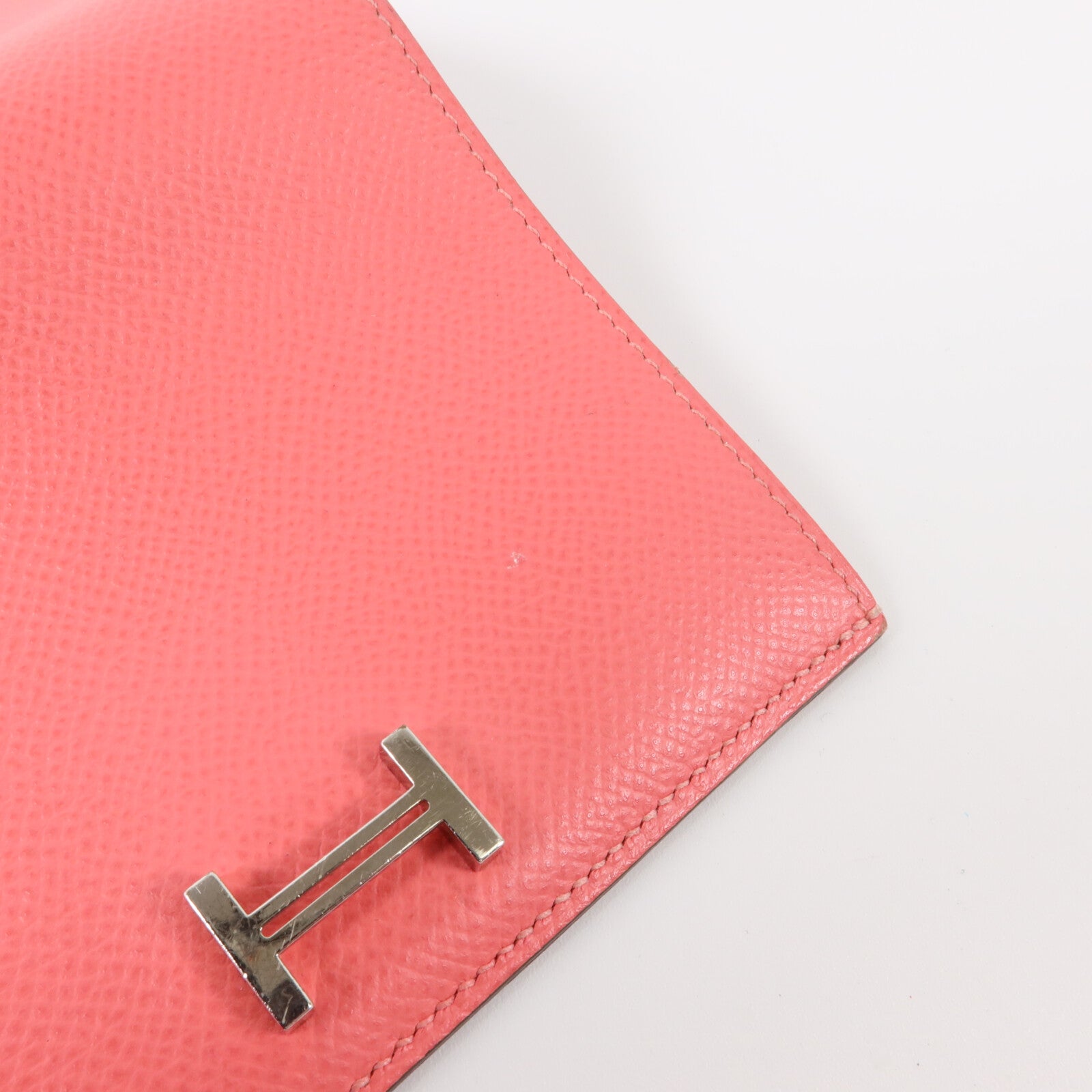 HERMES Epsom皮革Bearn Compact Wallet銀扣錢包Rose Azalee
