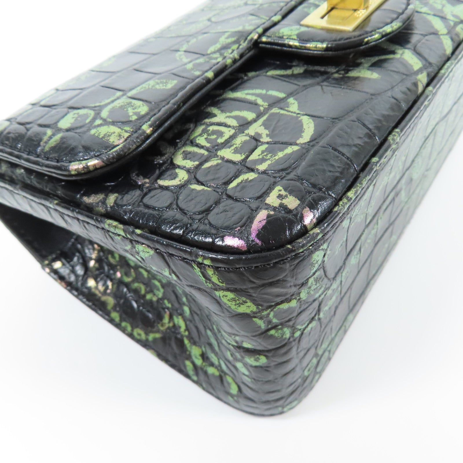 CHANEL 牛皮皮革2.55 Mini金扣鏈帶肩背袋