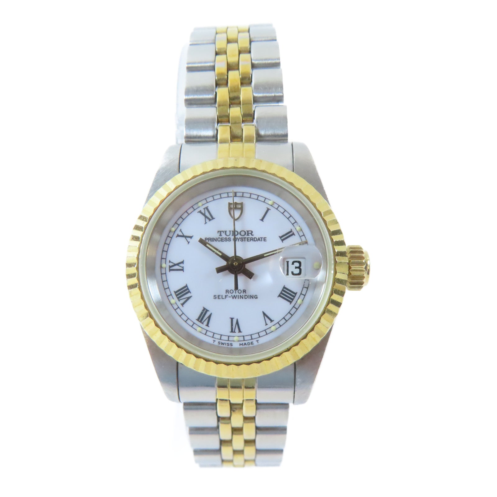 TUDOR Princess Oysterdate18K黃金/不鏽鋼手錶自動機芯白色#17cm