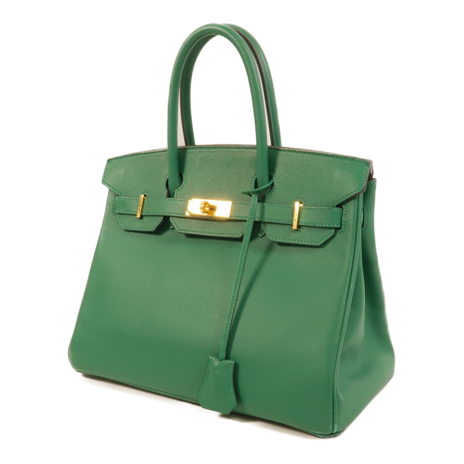 HERMES Epsom皮革Birkin 30手挽袋Malachite