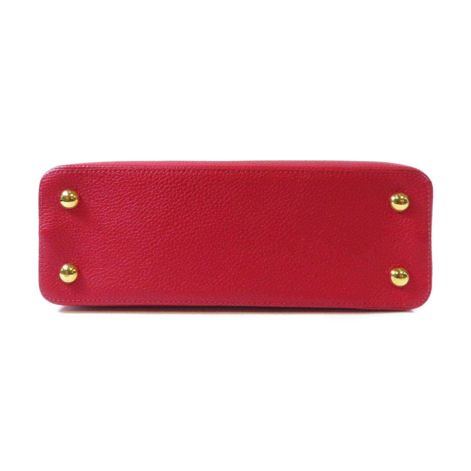 LOUIS VUITTON 【激減優惠】Taurillon Capucines MM金扣手挽肩背兩用袋紅色