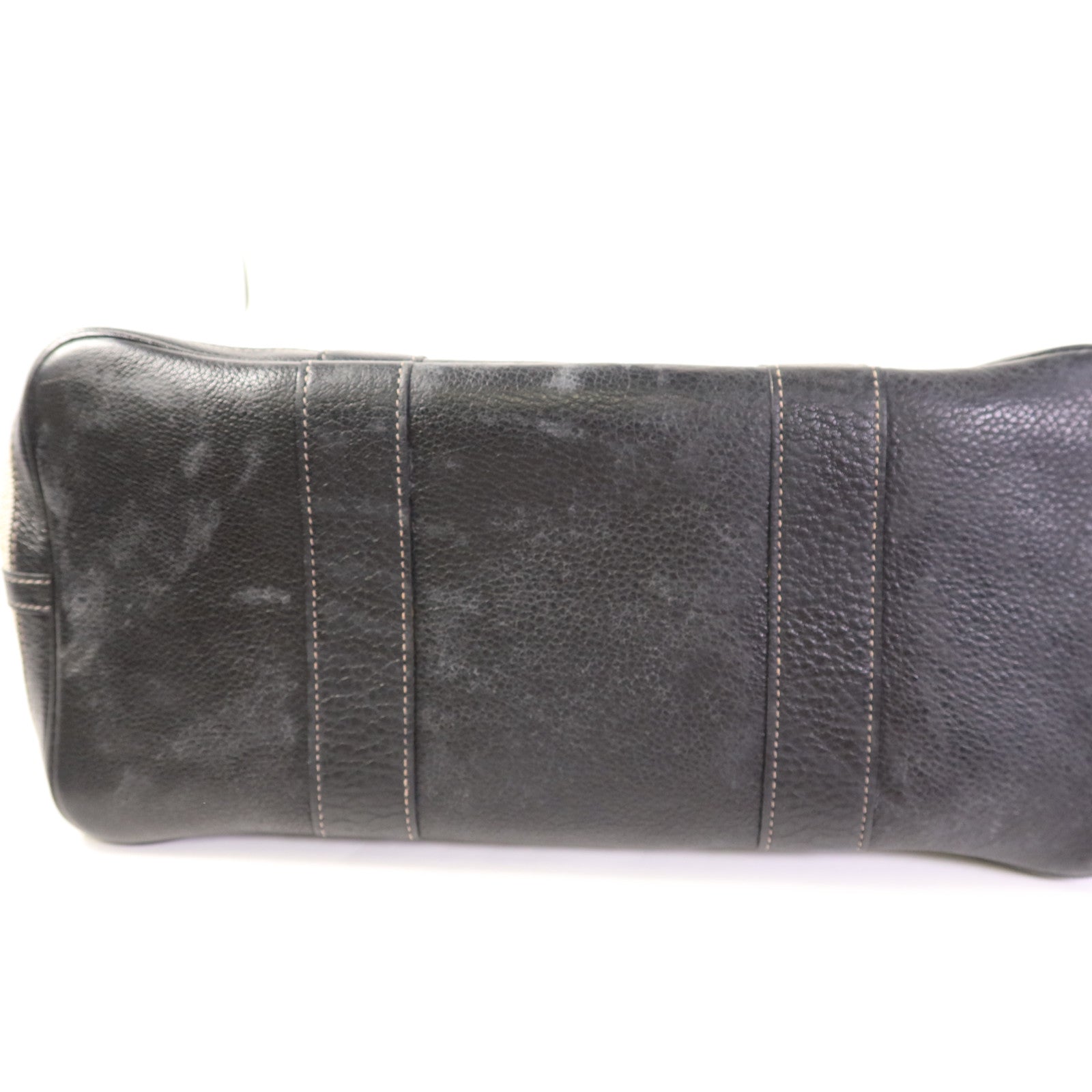 HERMES 帆布GardenParty PM銀扣手挽袋