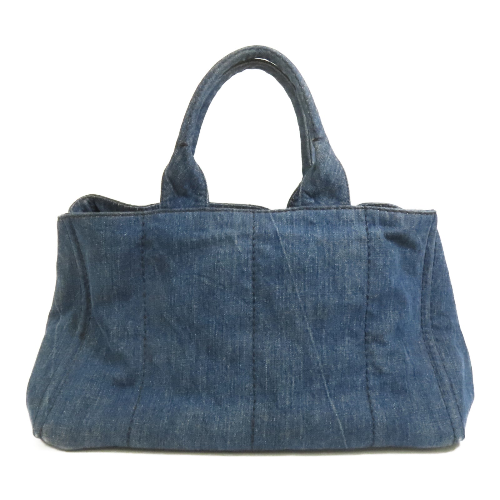 PRADA Denim Canapa Tote L金扣手挽袋