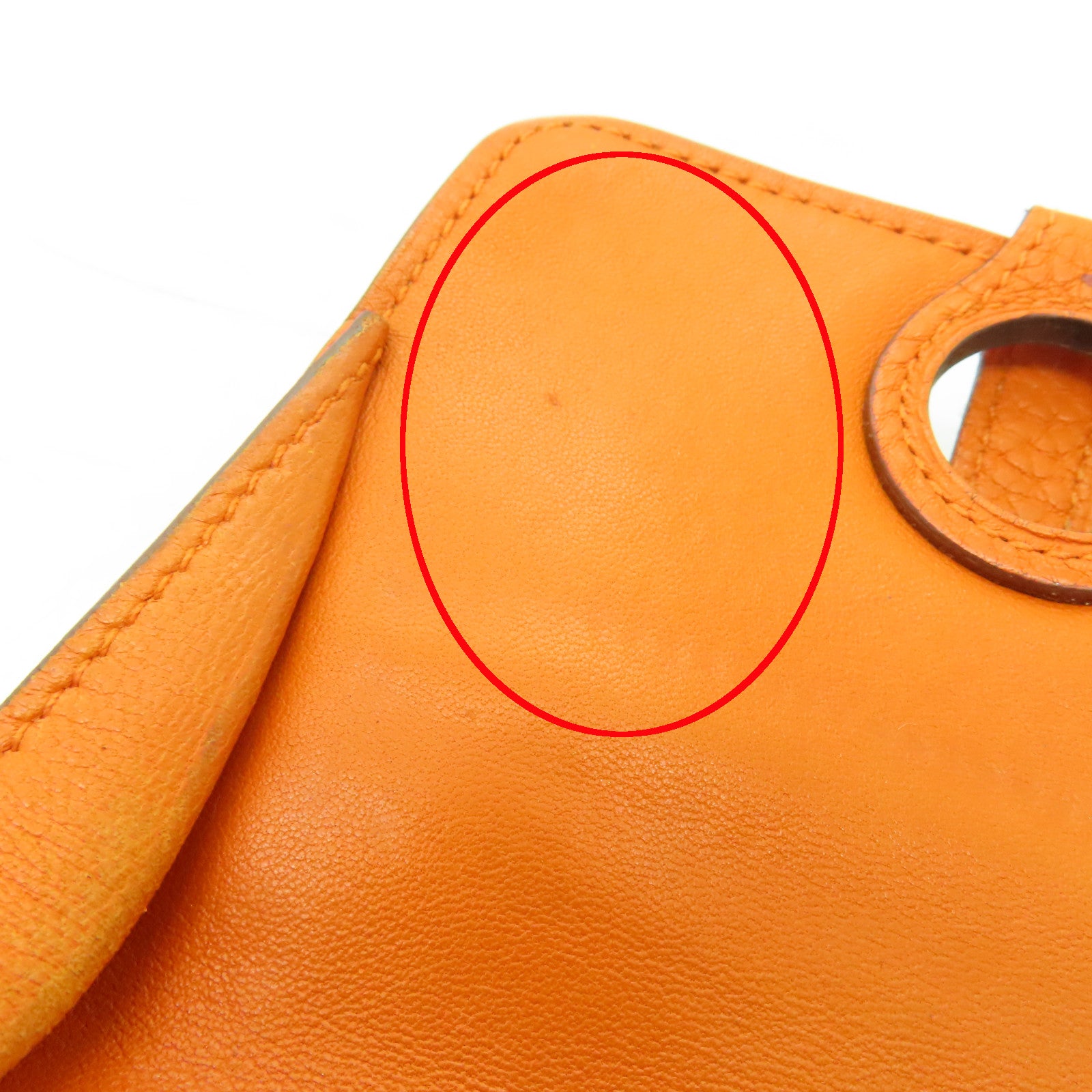 HERMES 【清倉大減價】Togo皮革Dogon Coin Case銀扣零錢包橙色