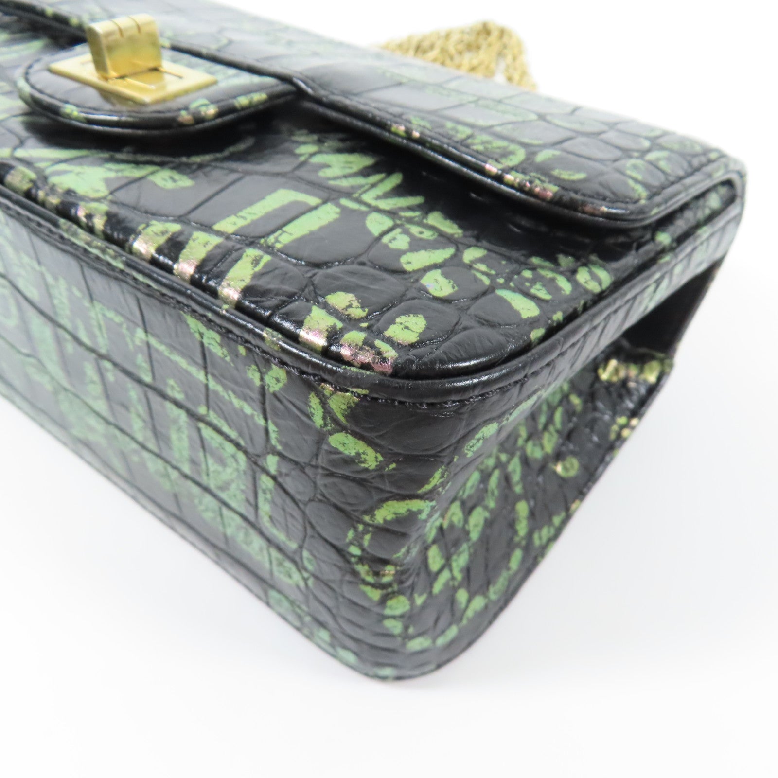CHANEL 牛皮皮革2.55 Mini金扣鏈帶肩背袋