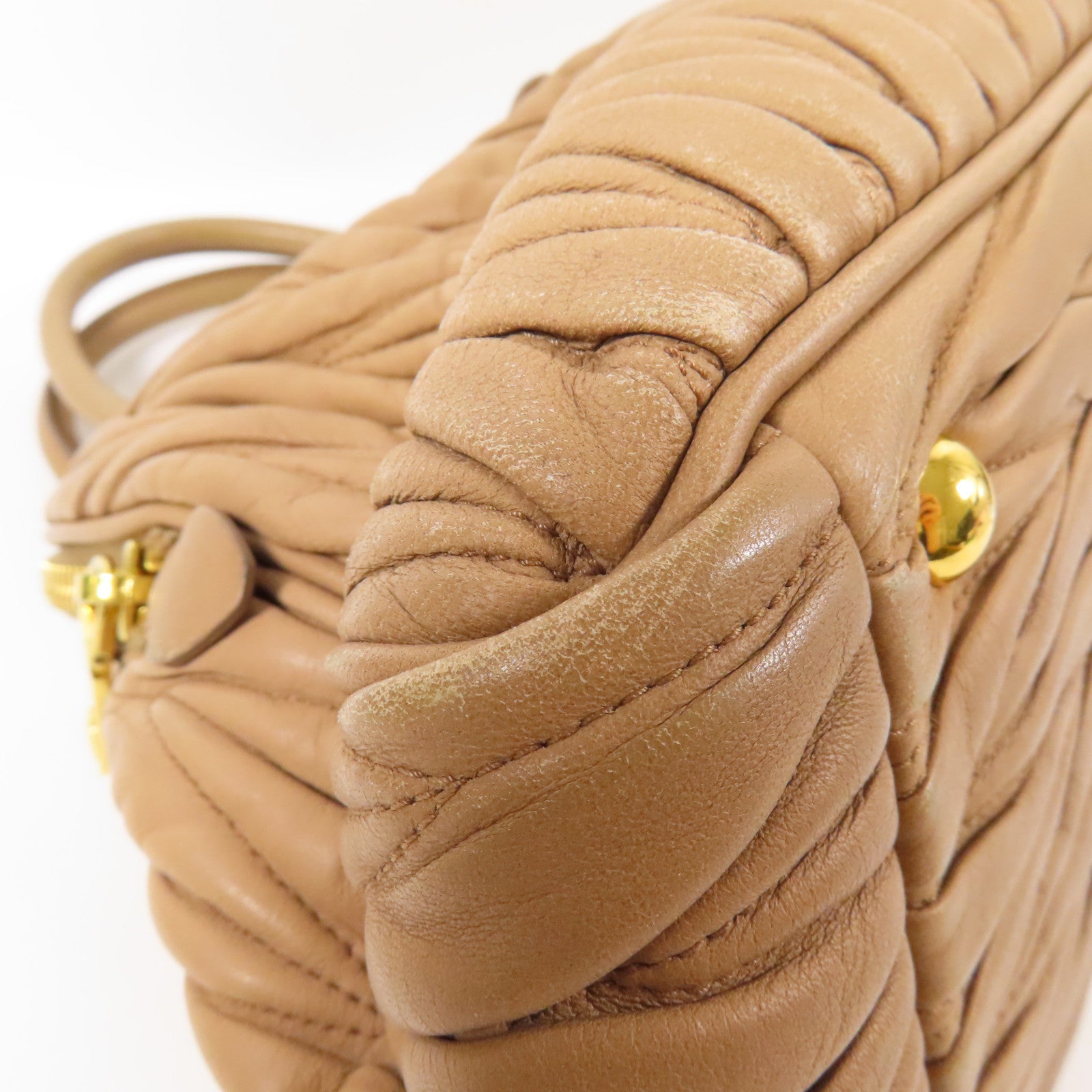 Miu Miu 羊皮皮革Handbag金扣手挽袋