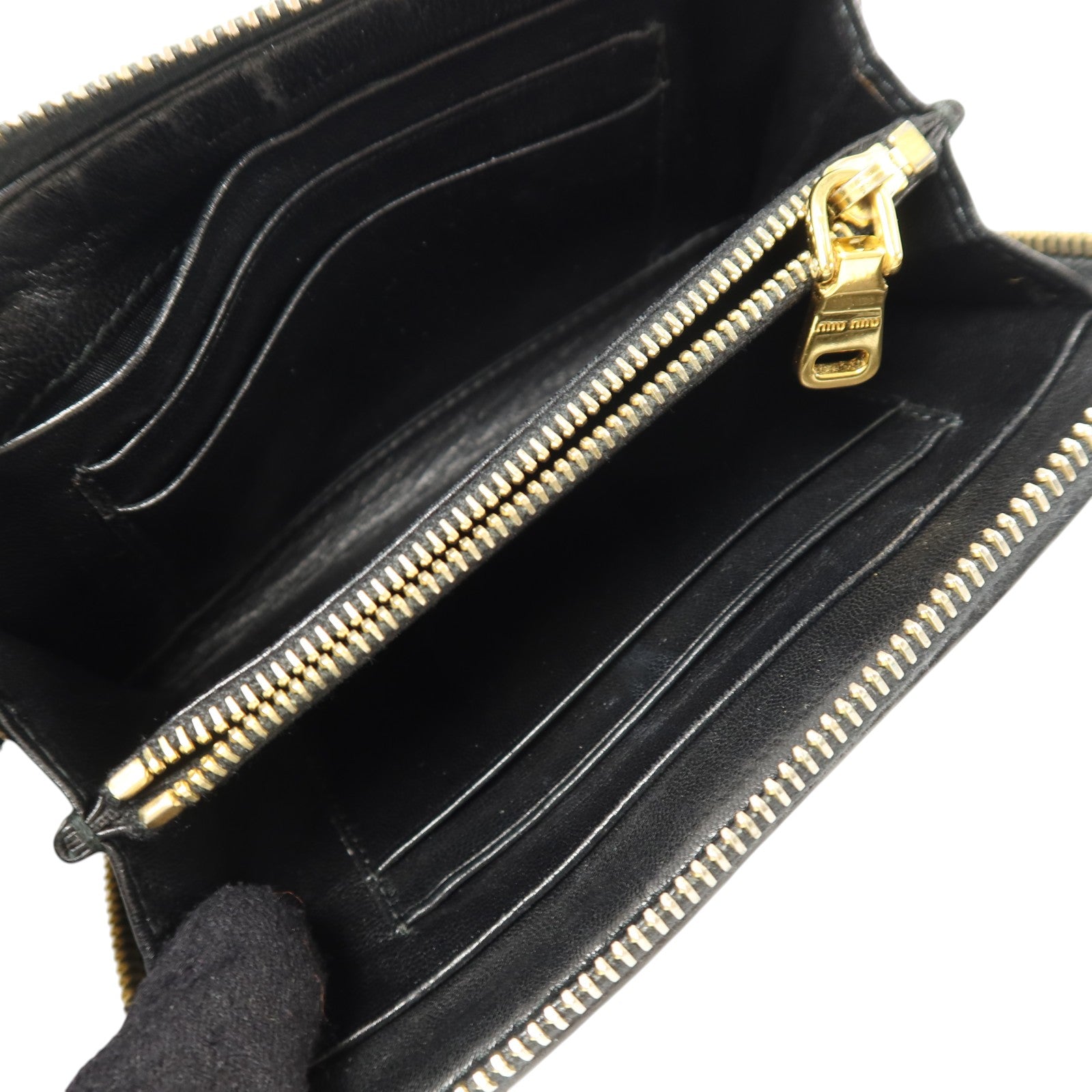 Miu Miu 羊皮皮革Zipper Long Wallet金扣長錢包