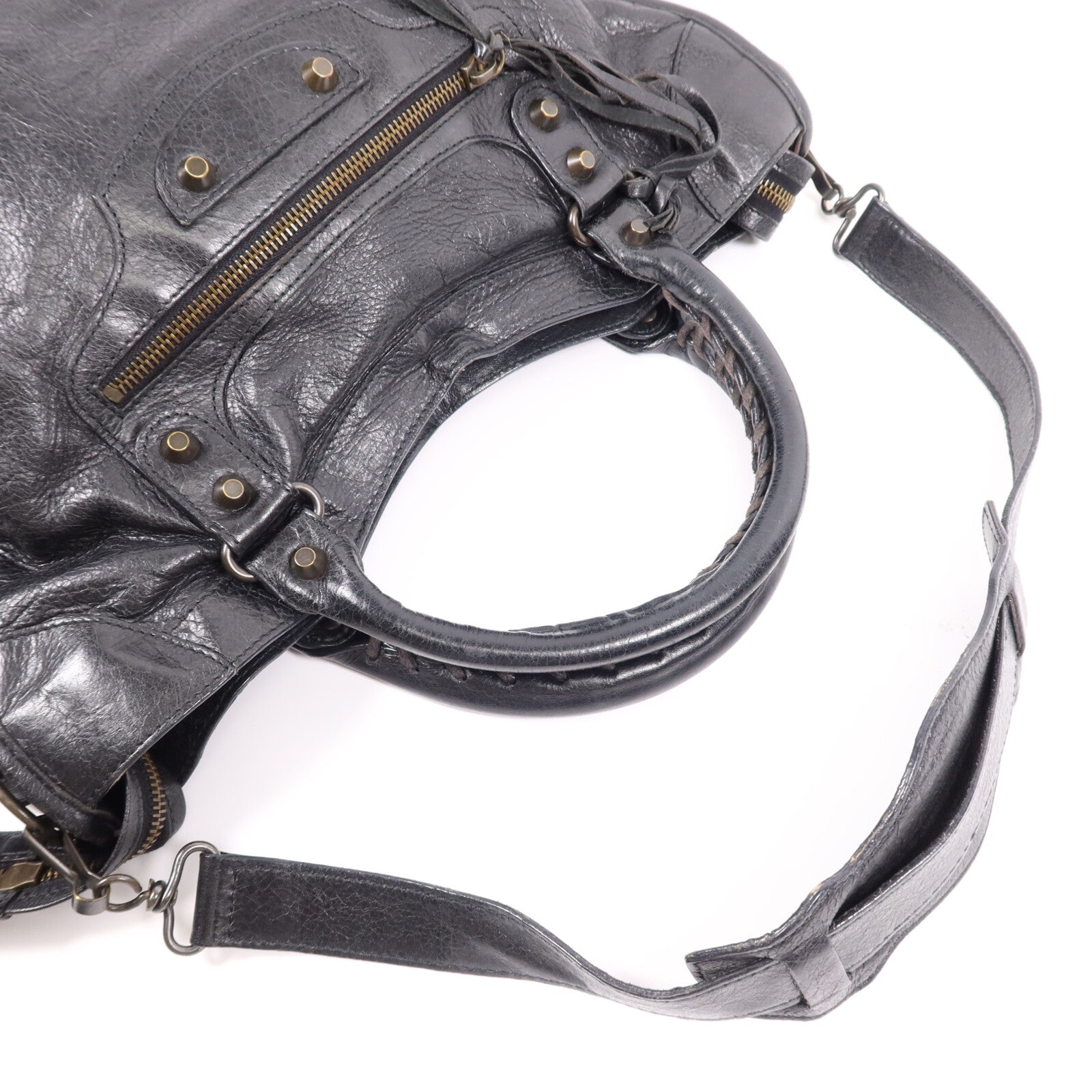BALENCIAGA 羊皮皮革City金扣手挽肩背兩用袋