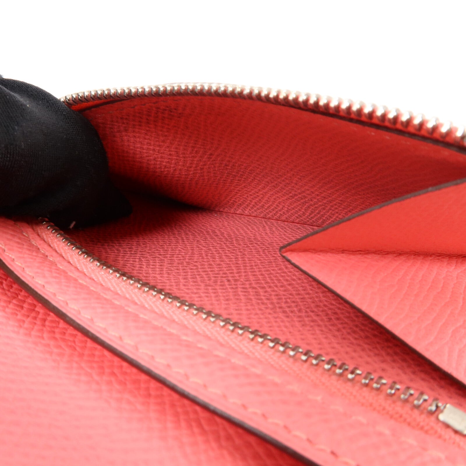 HERMES Epsom皮革Bearn Compact Wallet銀扣錢包Rose Azalee