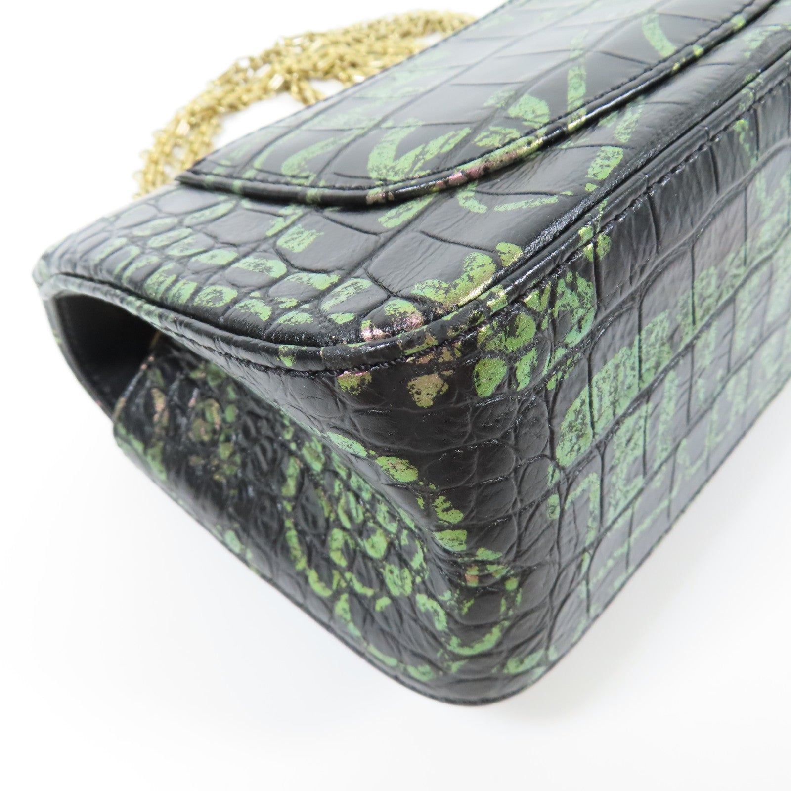 CHANEL 牛皮皮革2.55 Mini金扣鏈帶肩背袋