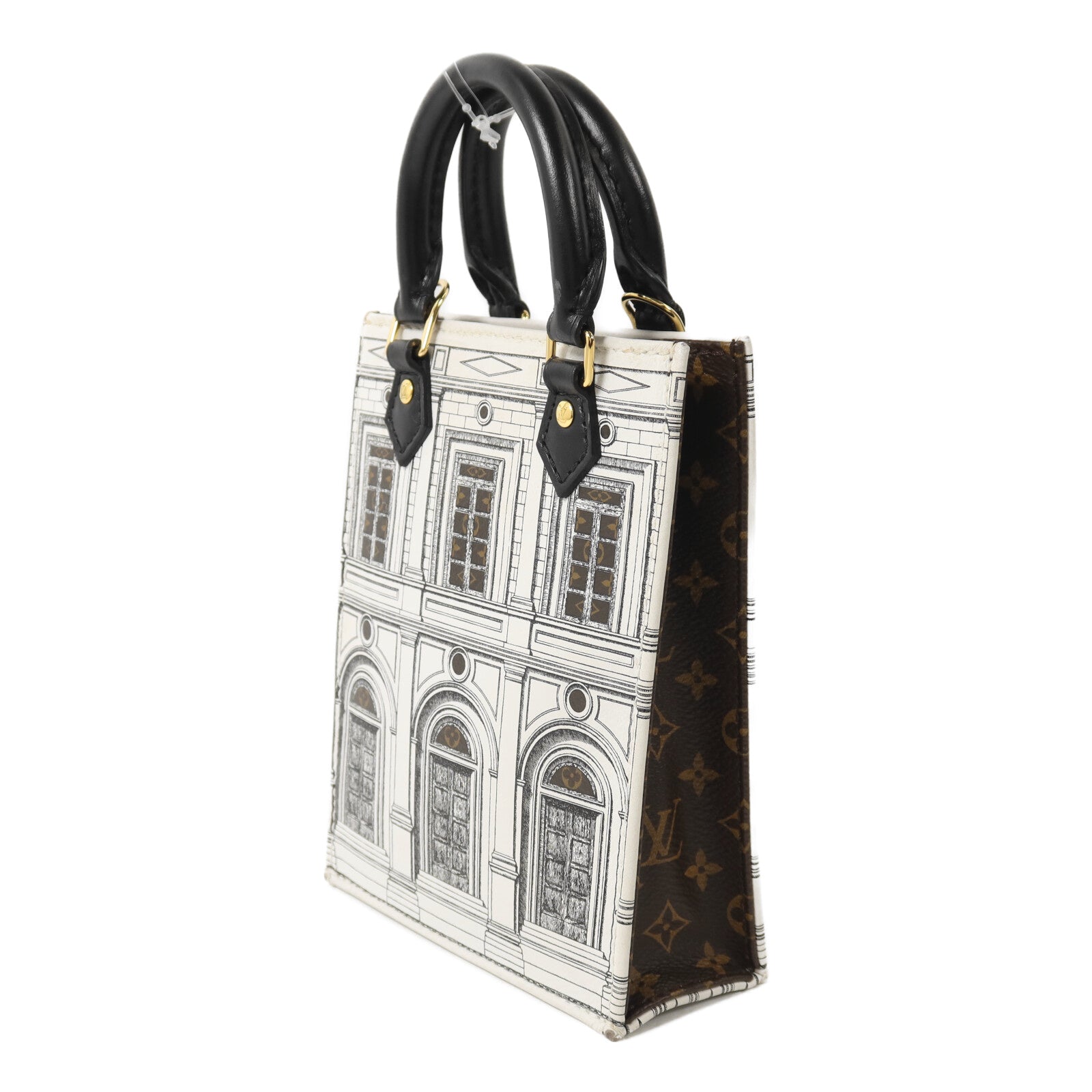 LOUIS VUITTON Monogram牛皮皮革Petite Sac Plat Fornasetti肩背袋