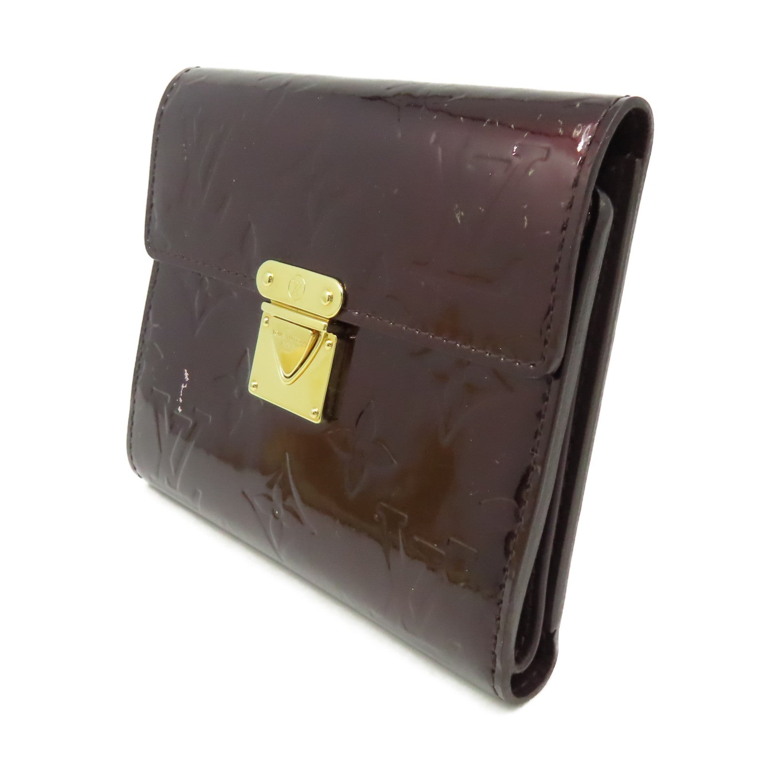 LOUIS VUITTON 【激減優惠】Monogram Vernis Koala Fold Wallet金扣錢包紅色