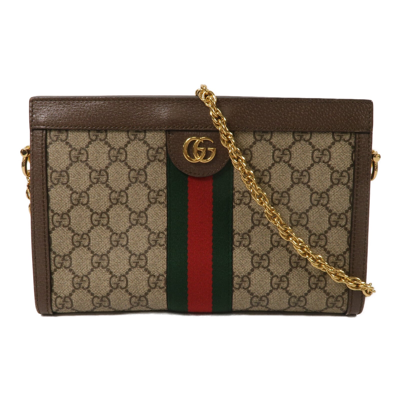 GUCCI 塗層帆布Ophidia GG鏈帶肩背袋