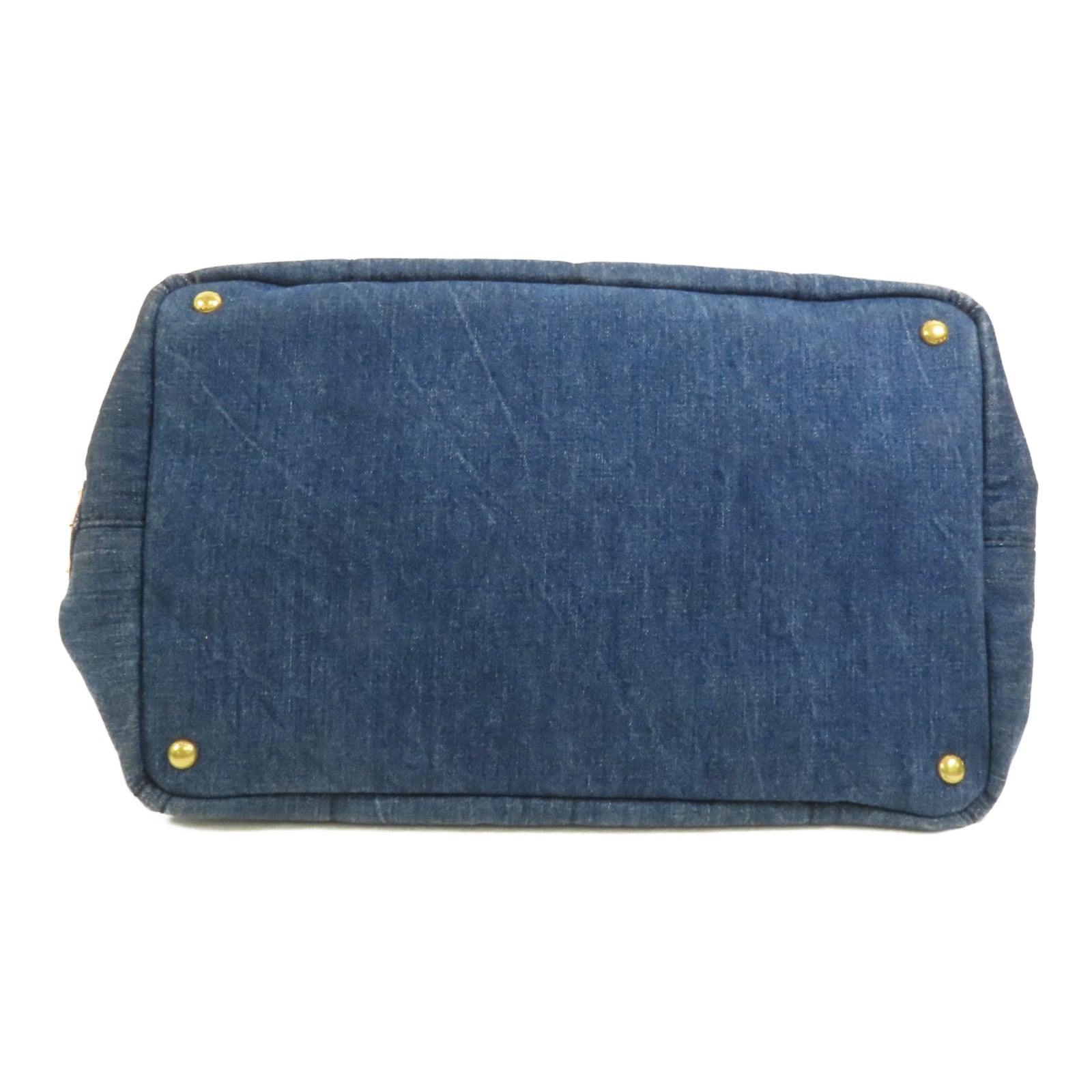 PRADA Denim Canapa Tote L金扣手挽袋