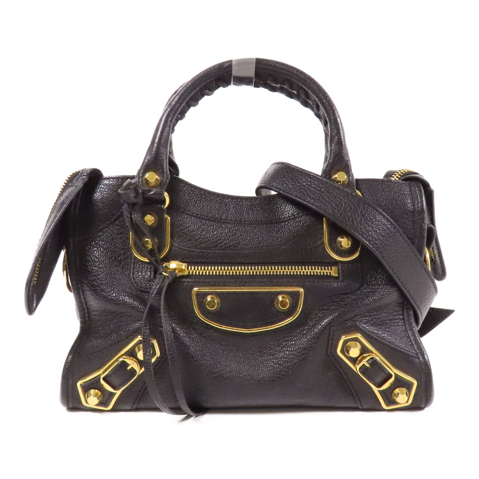 BALENCIAGA 牛皮皮革Mini City金扣手挽肩背兩用袋