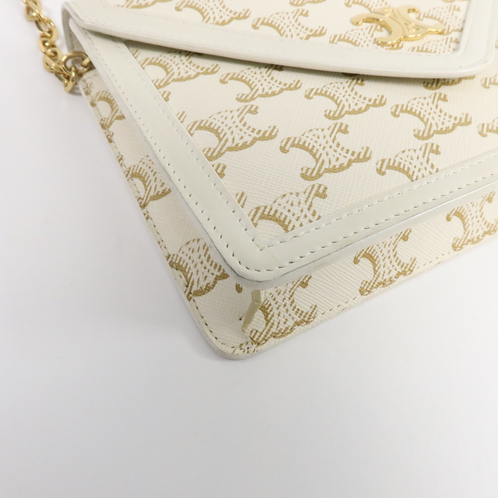 CELINE 塗層帆布Mailon Wallet On Chain鏈帶肩背袋