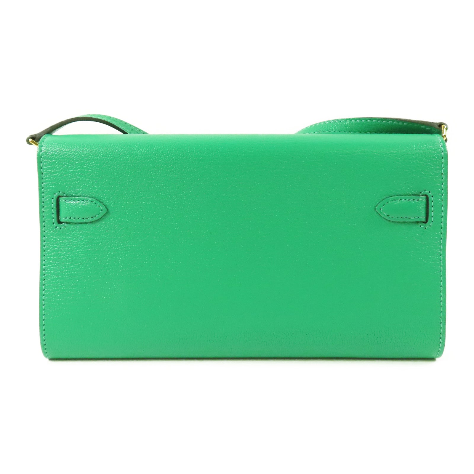 HERMES Chevre皮革Kelly To Go金扣肩背袋6W Menthe/綠色