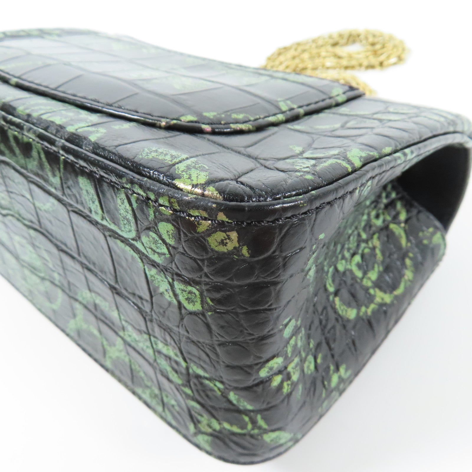 CHANEL 牛皮皮革2.55 Mini金扣鏈帶肩背袋