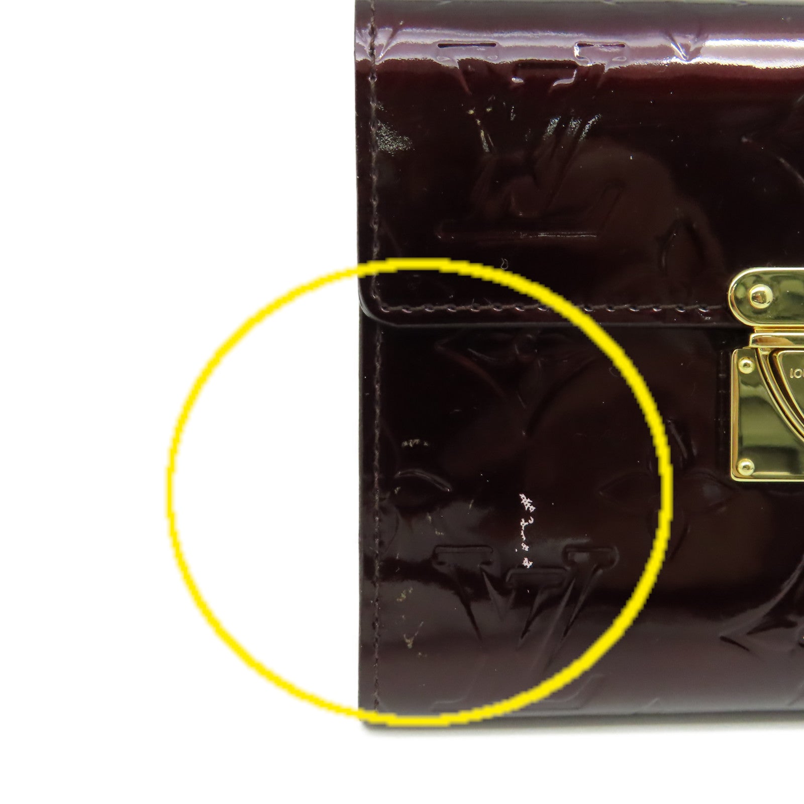 LOUIS VUITTON 【激減優惠】Monogram Vernis Koala Fold Wallet金扣錢包紅色