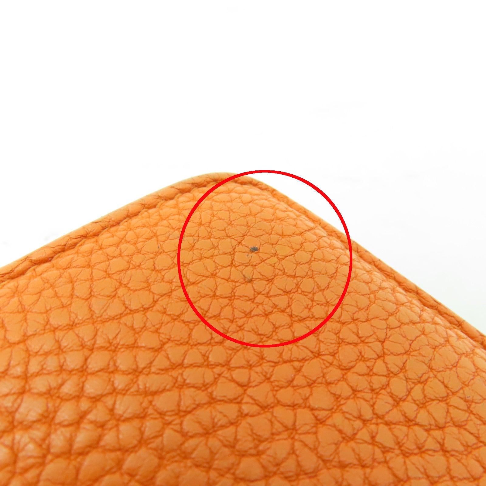 HERMES 【清倉大減價】Togo皮革Dogon Coin Case銀扣零錢包橙色