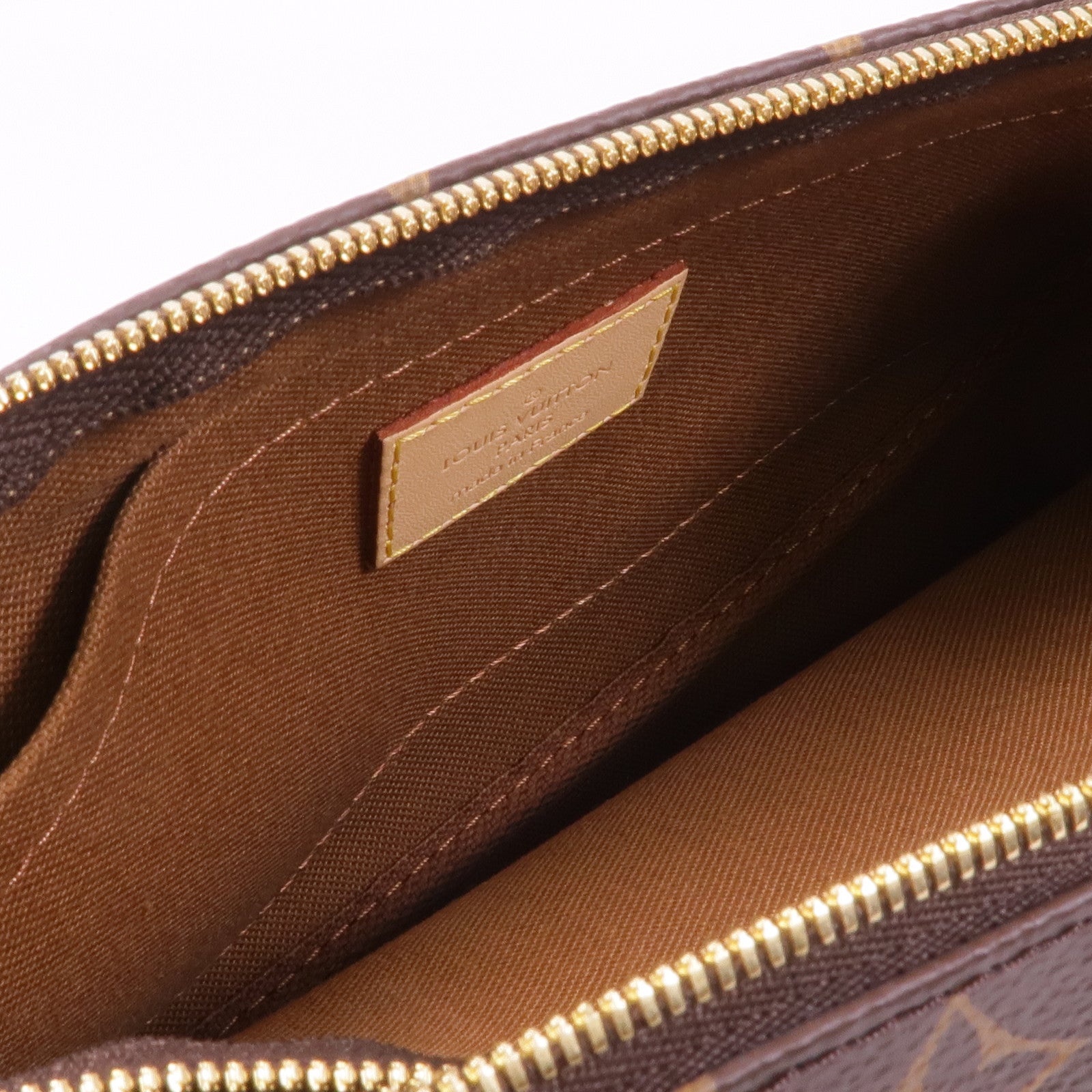 LOUIS VUITTON Monogram Multi Pochette Accessoires金扣手挽肩背兩用袋棕色