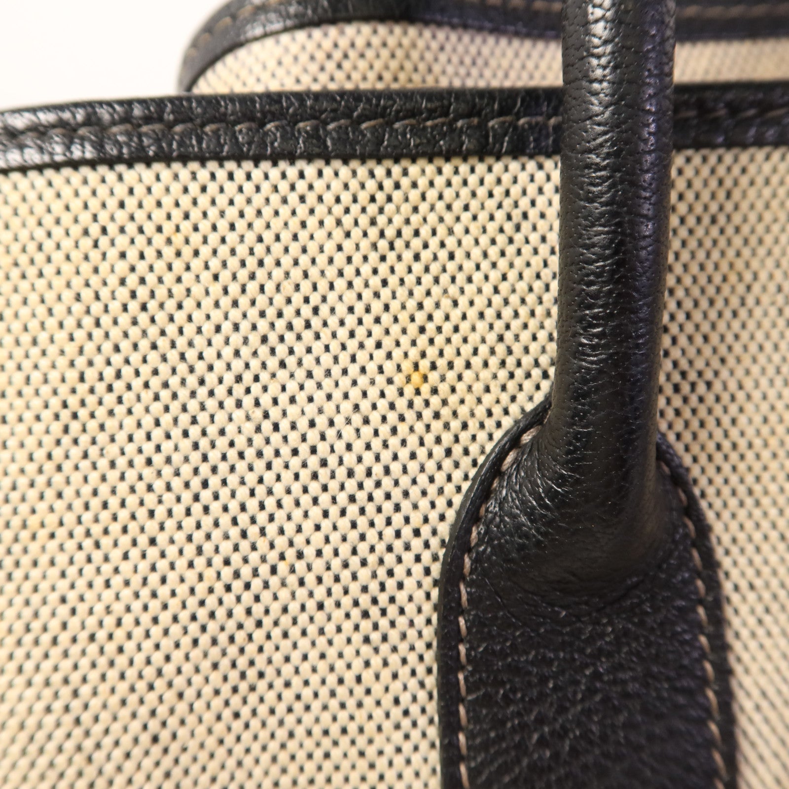 HERMES 帆布GardenParty PM銀扣手挽袋