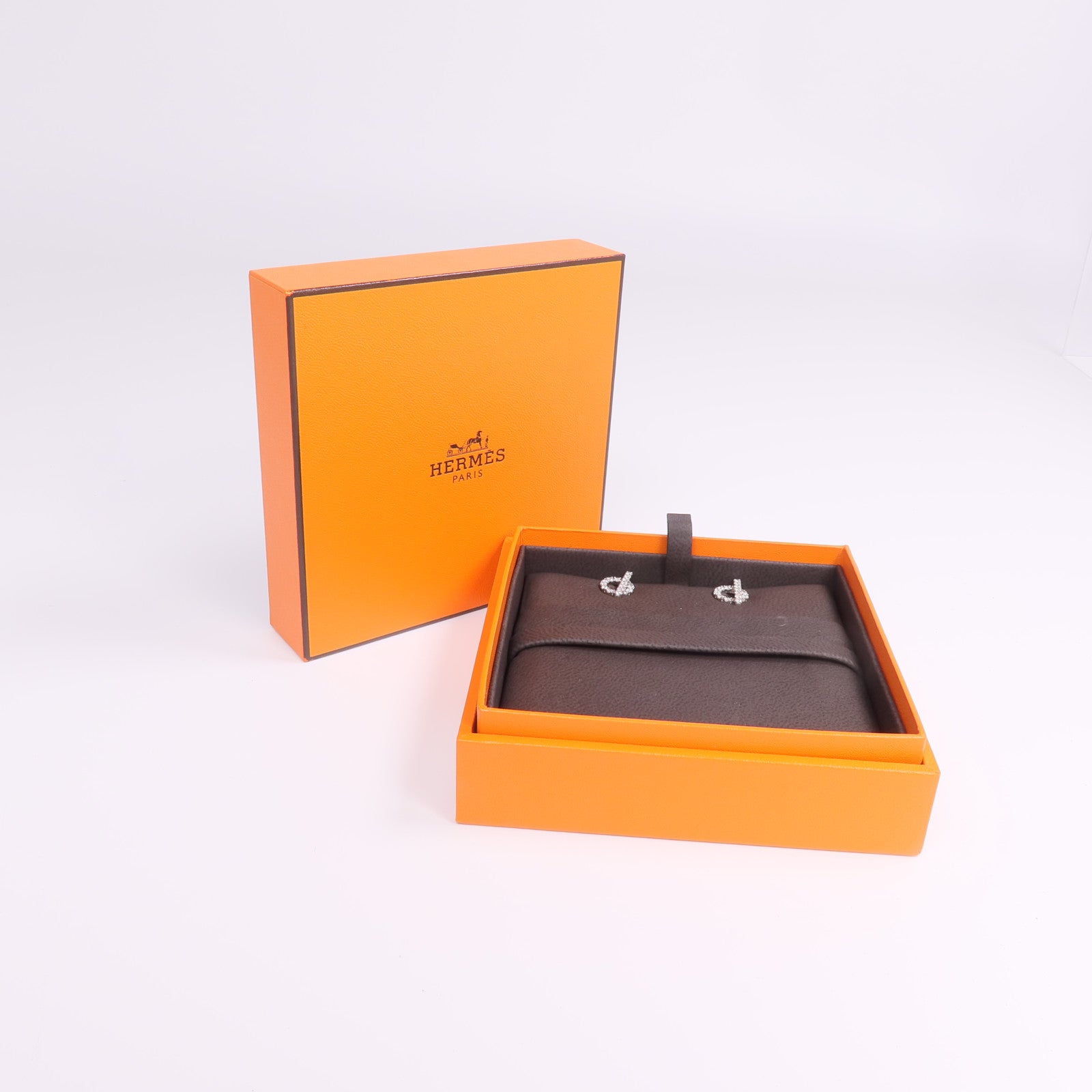 HERMES 18K白金Finesse Earrings鑽石耳環