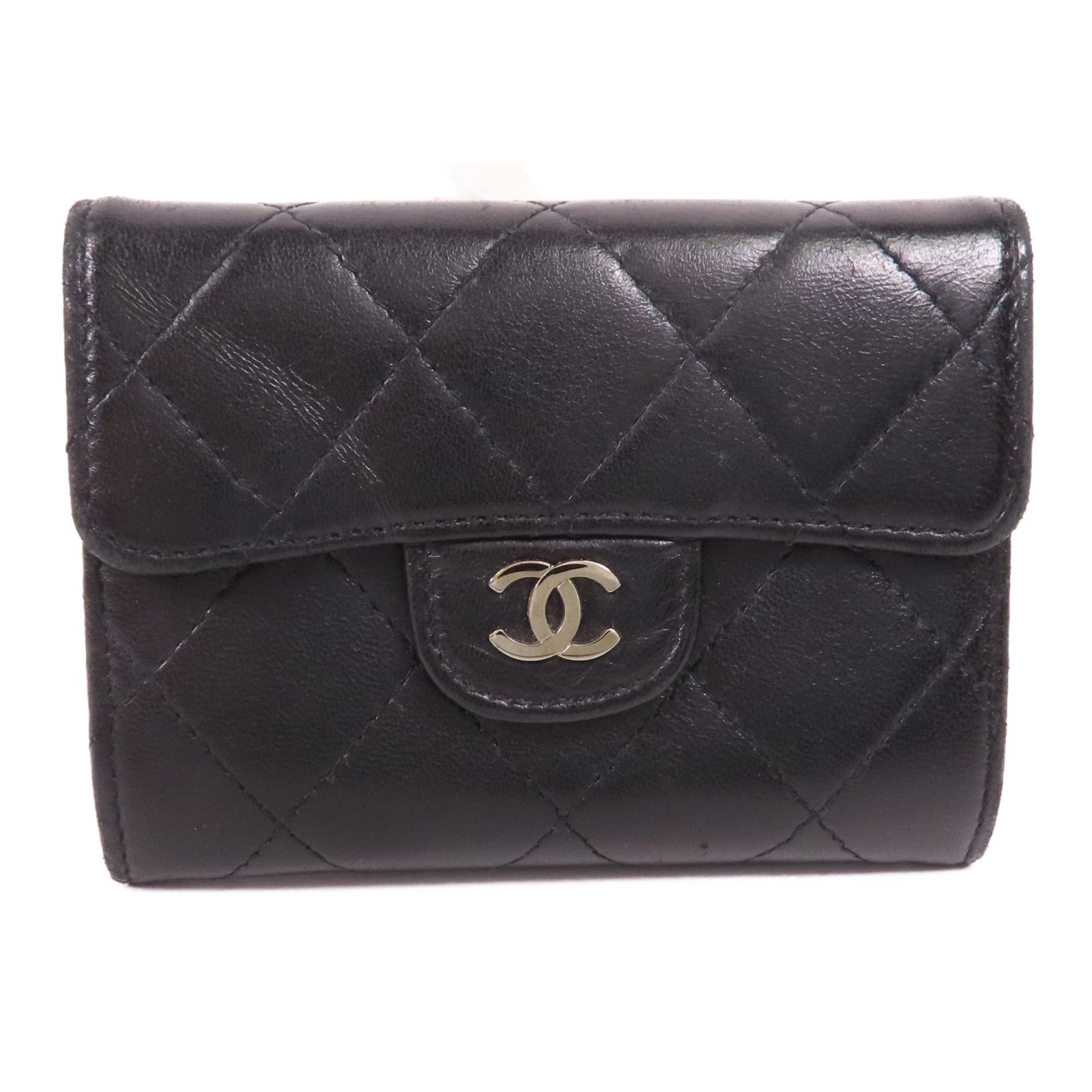 CHANEL 羊皮皮革Card Case銀扣卡片套