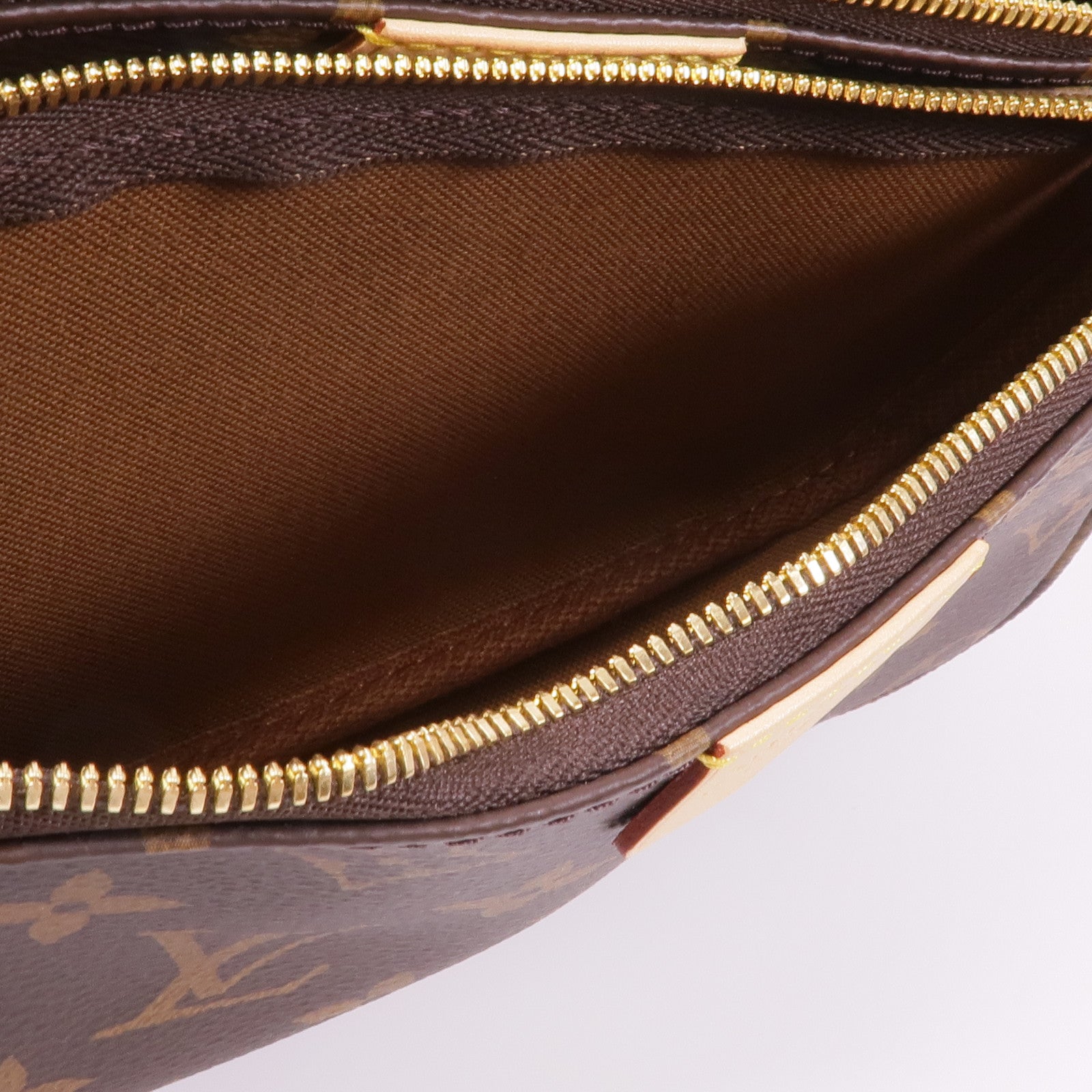 LOUIS VUITTON Monogram Multi Pochette Accessoires金扣手挽肩背兩用袋棕色