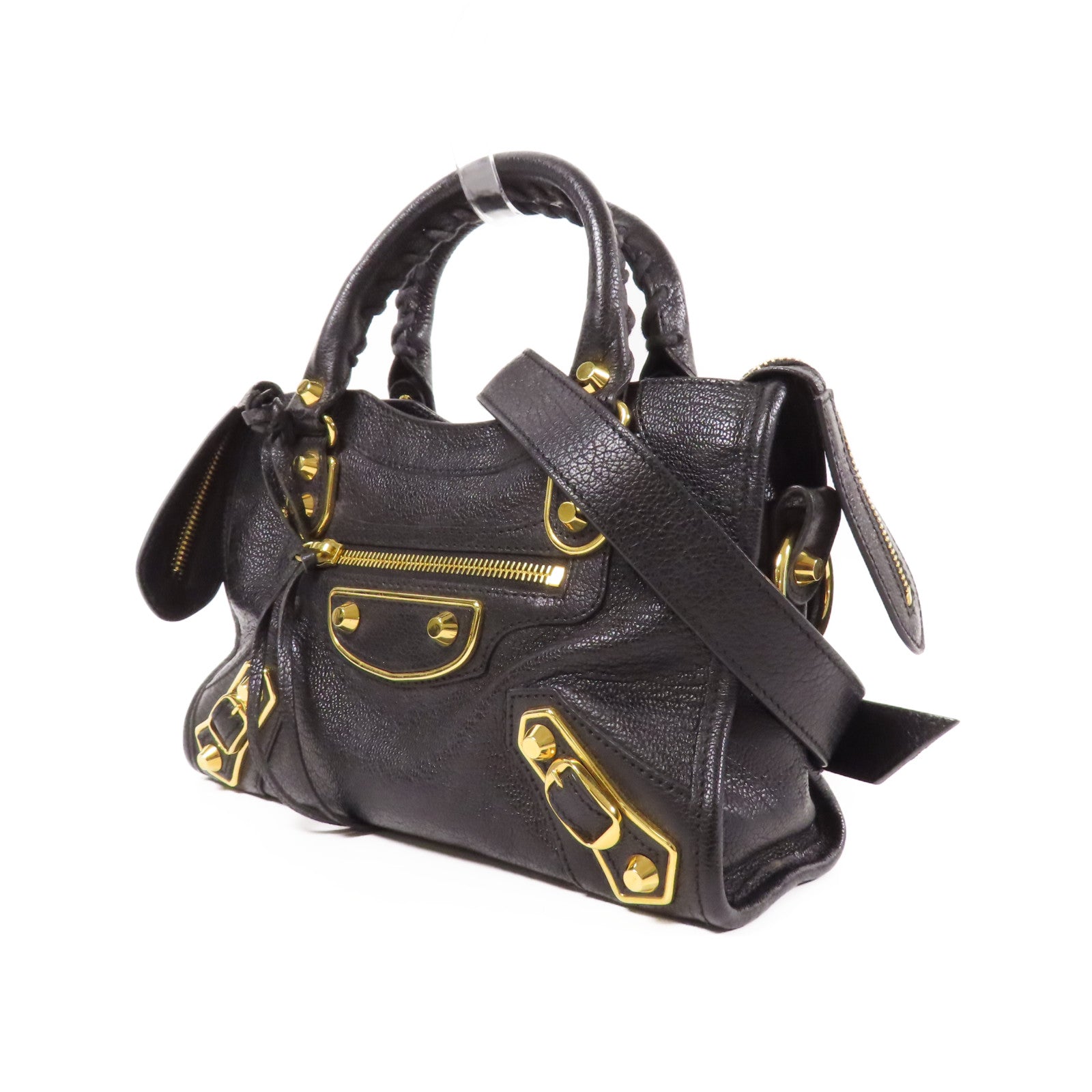 BALENCIAGA 牛皮皮革Mini City金扣手挽肩背兩用袋