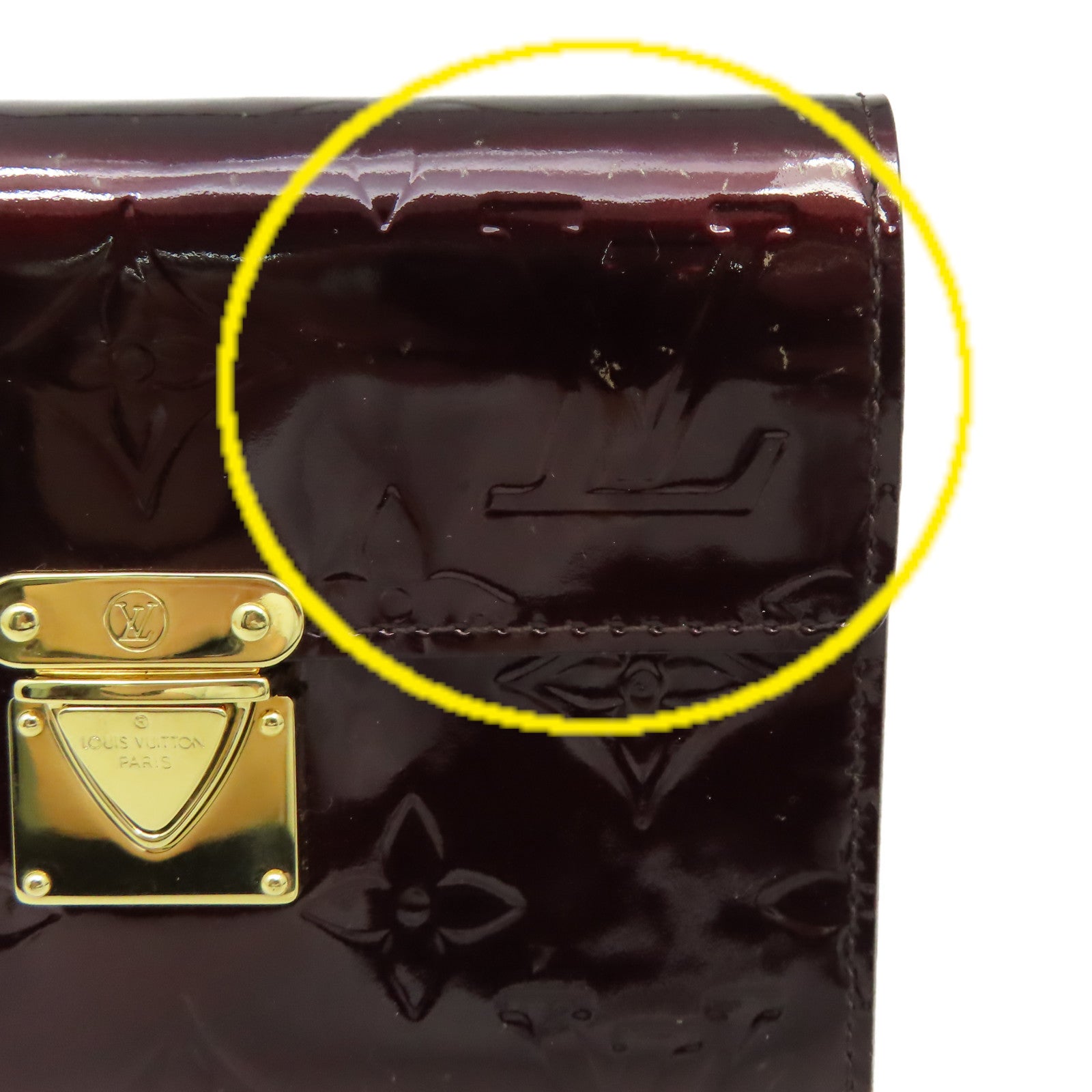 LOUIS VUITTON 【激減優惠】Monogram Vernis Koala Fold Wallet金扣錢包紅色