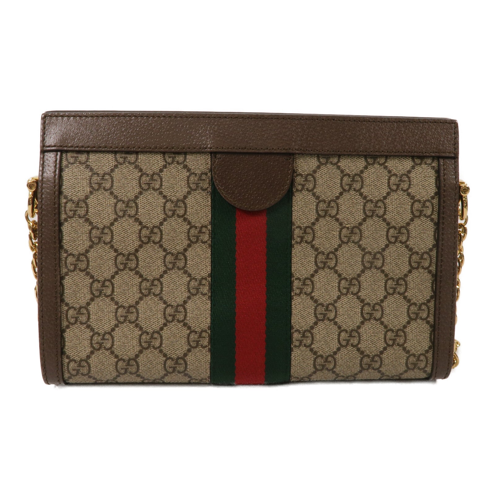 GUCCI 塗層帆布Ophidia GG鏈帶肩背袋