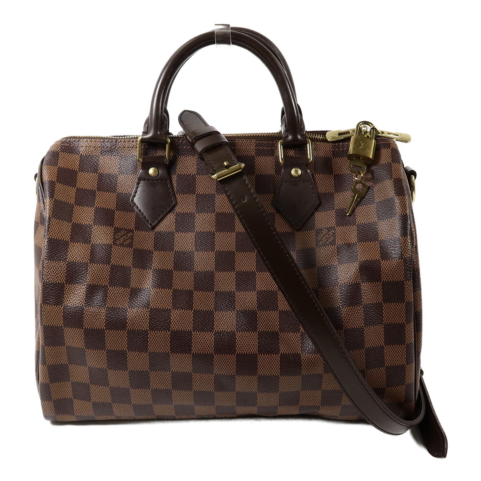 LOUIS VUITTON Damier Speedy Bandouliere 30手挽肩背兩用袋