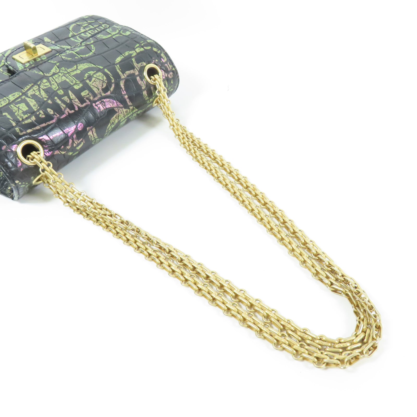 CHANEL 牛皮皮革2.55 Mini金扣鏈帶肩背袋