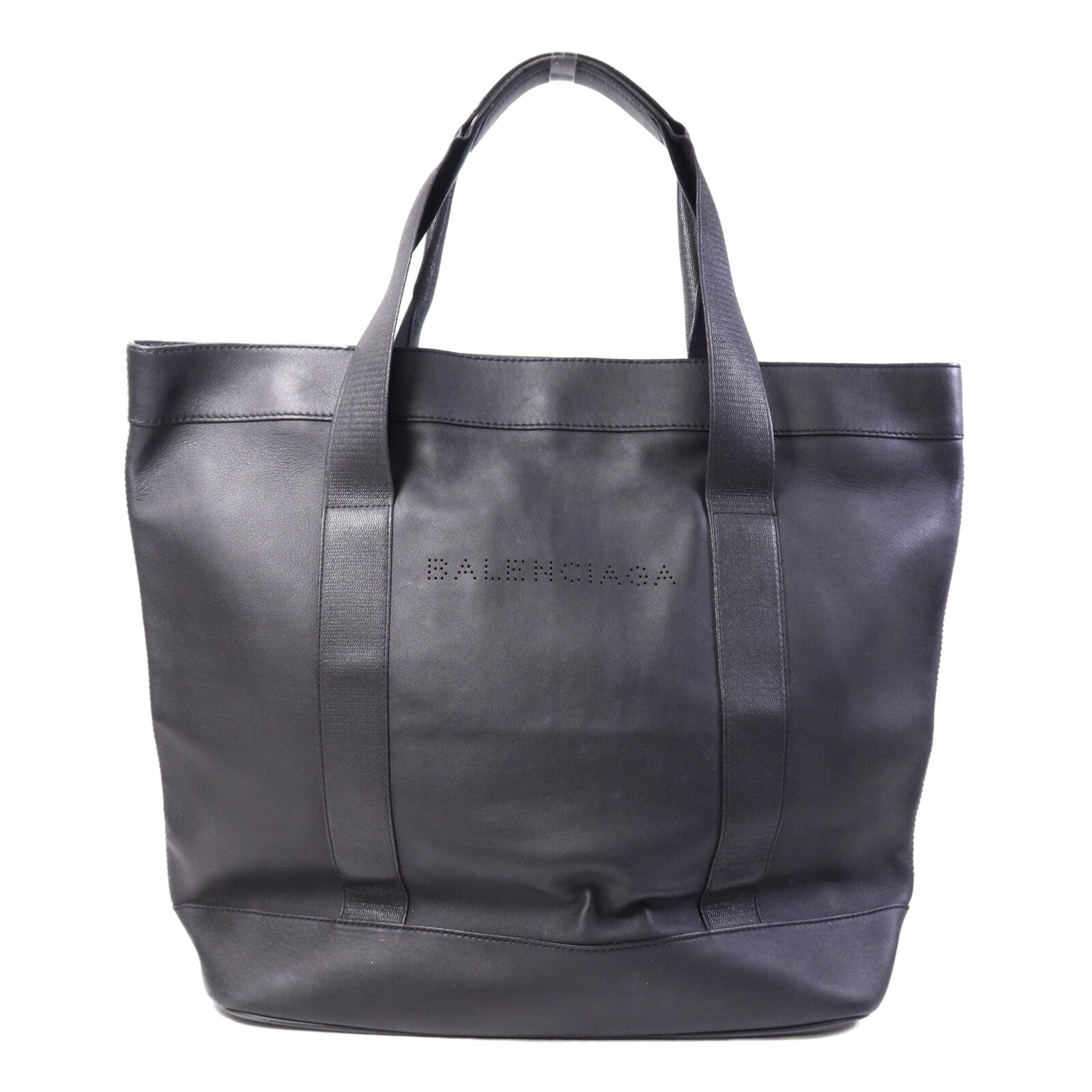 BALENCIAGA 牛皮皮革Tote Bag銀扣手挽袋