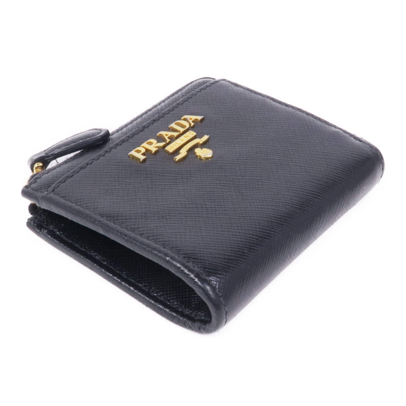 PRADA GHW Coin Case 1ML025 Calfskin Leather Black