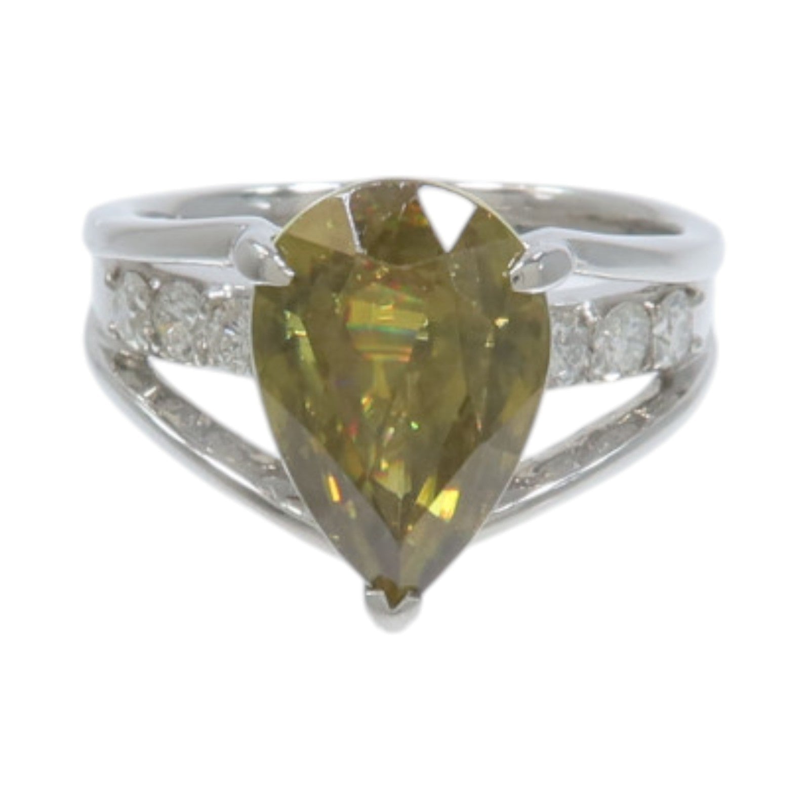 JEWELRY PT900鉑金Sphene Diamond Ring榍石/鑽石戒指