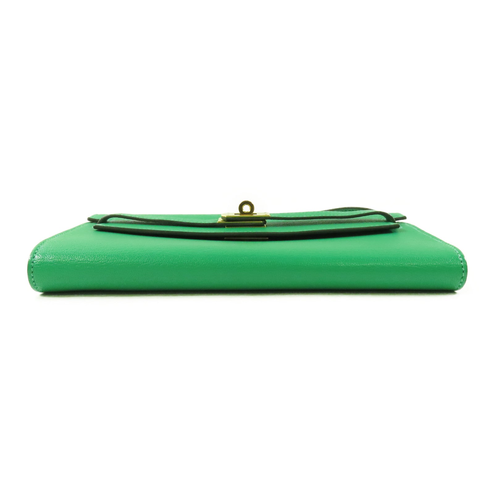 HERMES Chevre皮革Kelly To Go金扣肩背袋6W Menthe/綠色