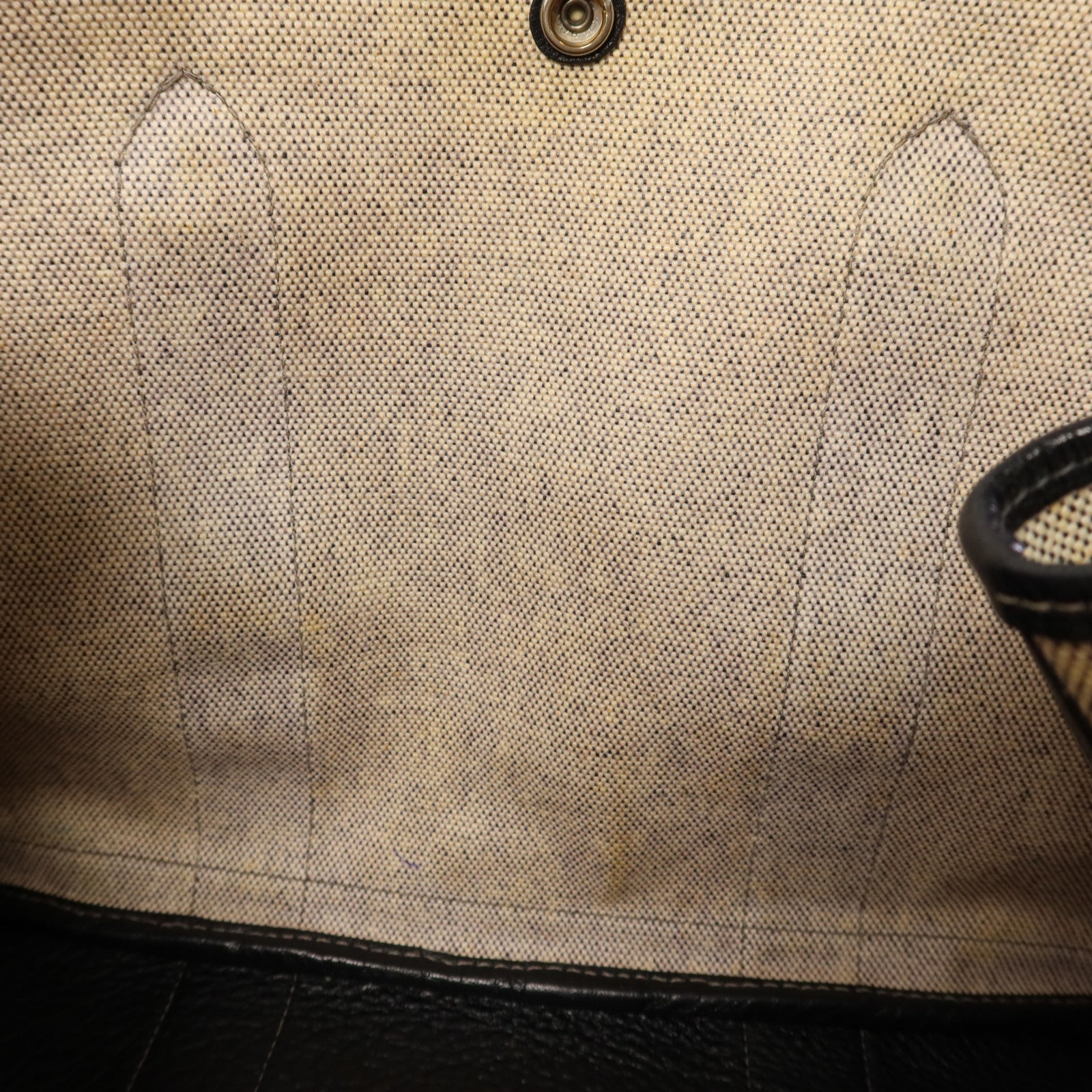 HERMES 帆布GardenParty PM銀扣手挽袋