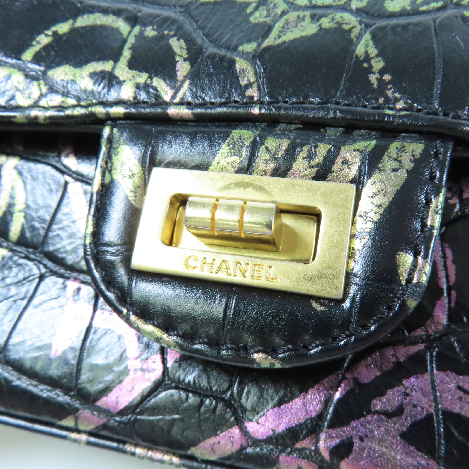 CHANEL 牛皮皮革2.55 Mini金扣鏈帶肩背袋