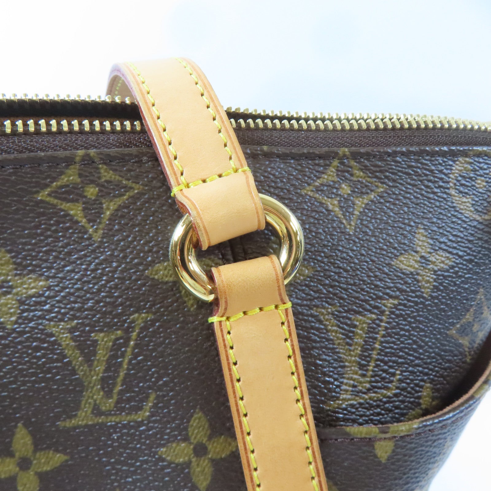 LOUIS VUITTON Monogram Totally PM金扣手挽袋啡色