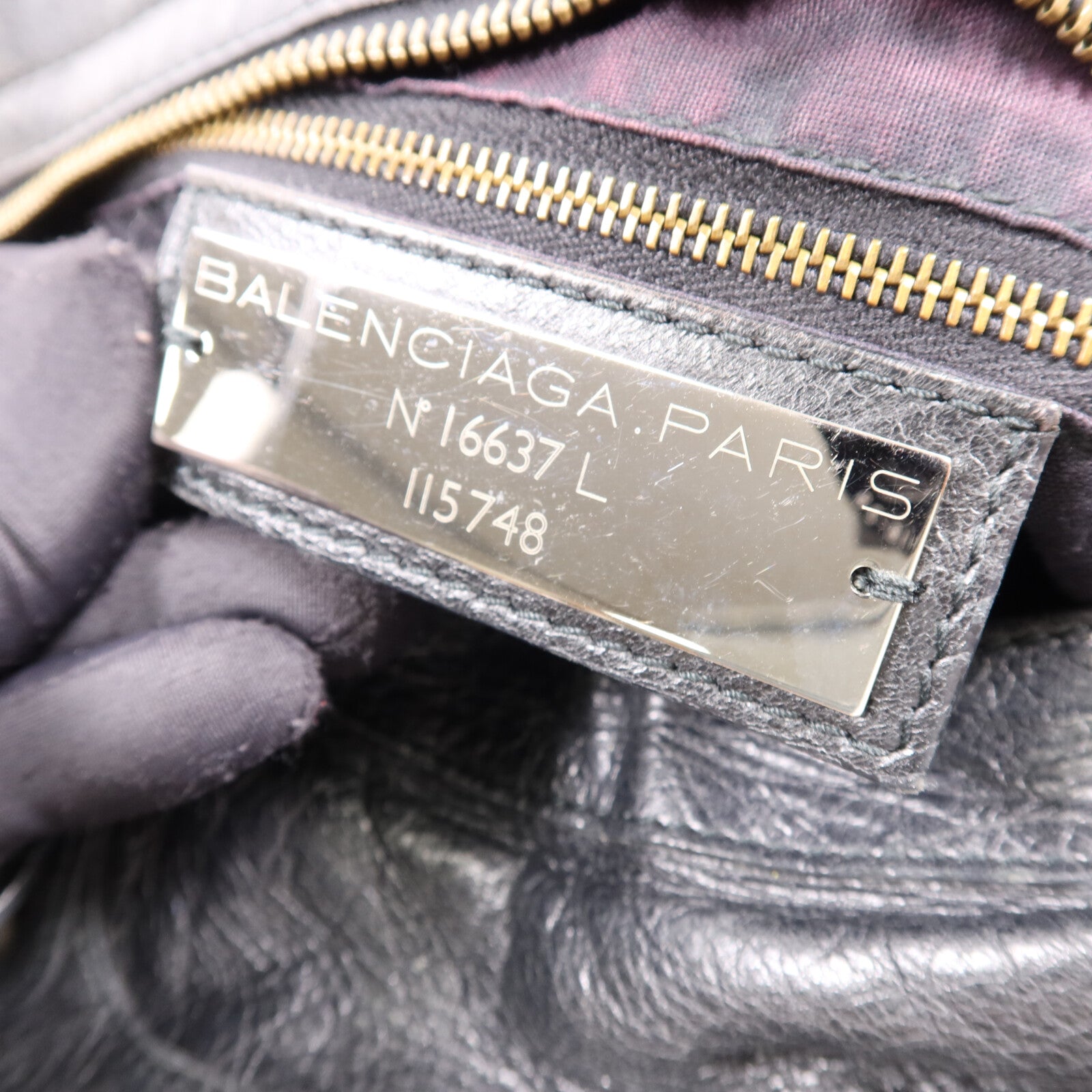 BALENCIAGA 羊皮皮革City金扣手挽肩背兩用袋