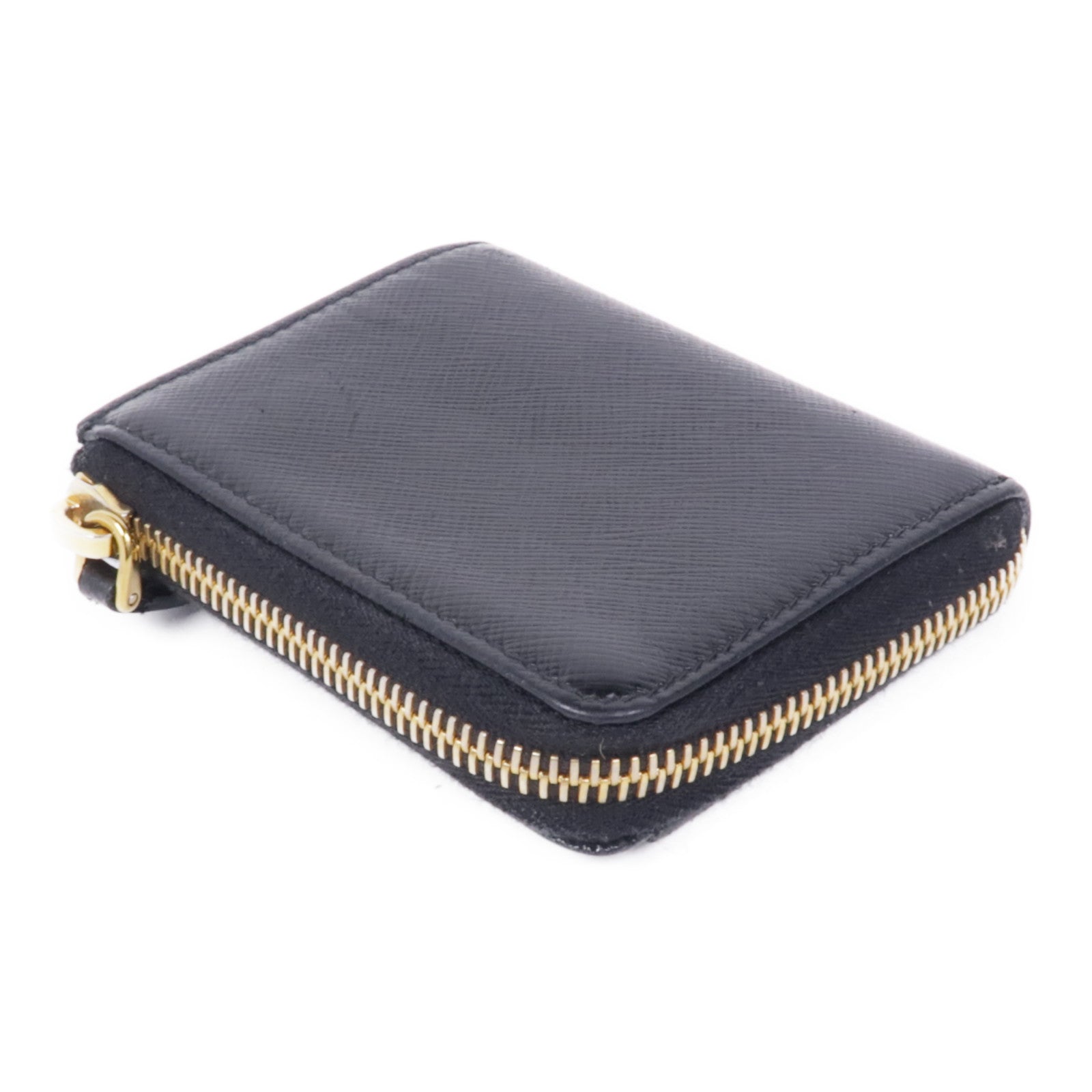 PRADA GHW Coin Case 1ML025 Calfskin Leather Black