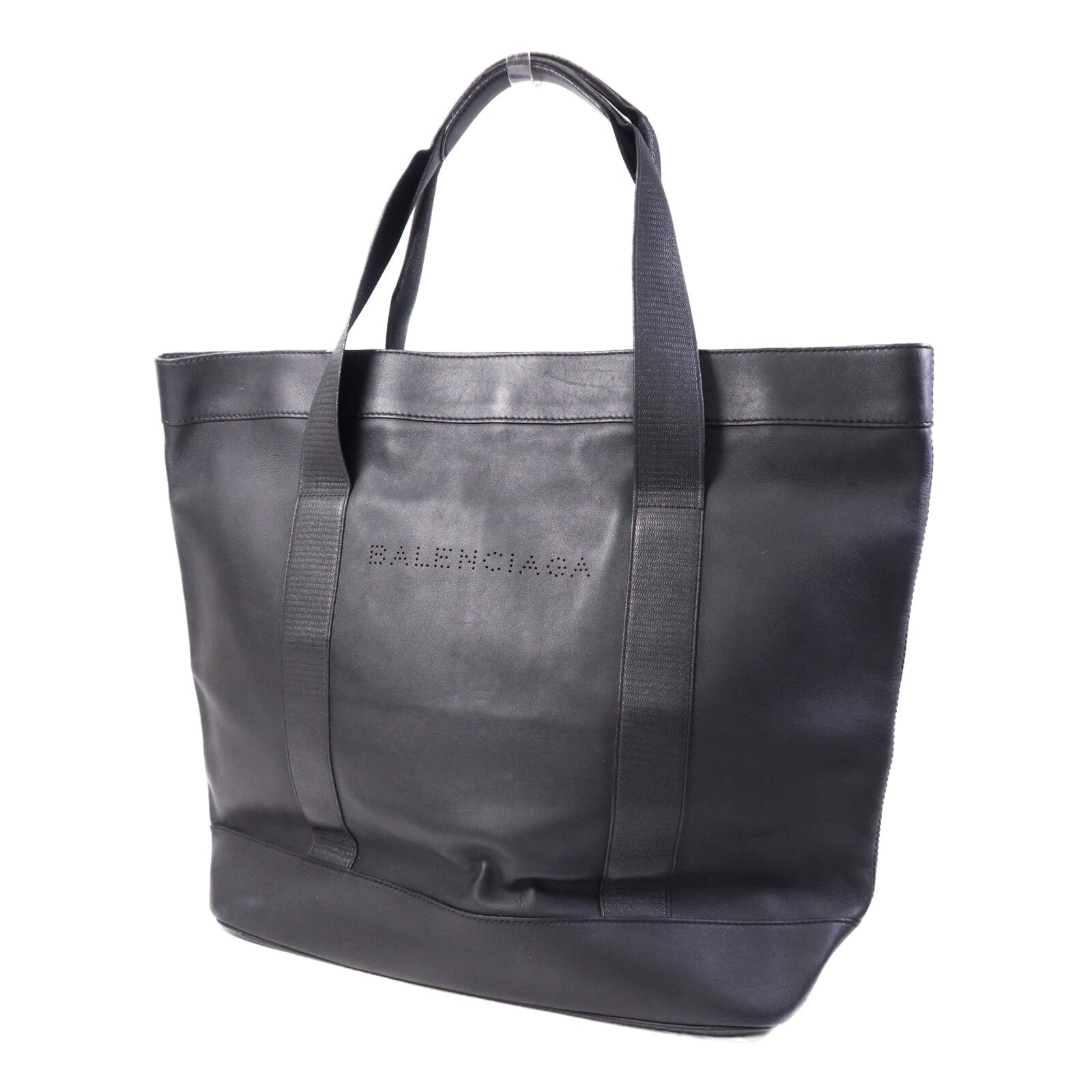 BALENCIAGA 牛皮皮革Tote Bag銀扣手挽袋