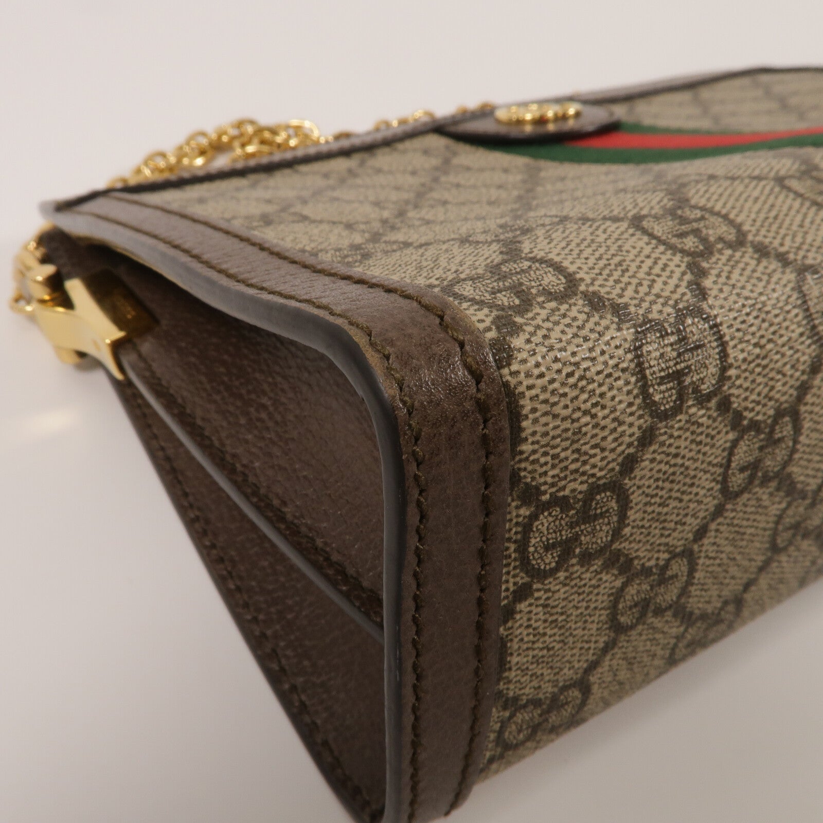 GUCCI 塗層帆布Ophidia GG鏈帶肩背袋