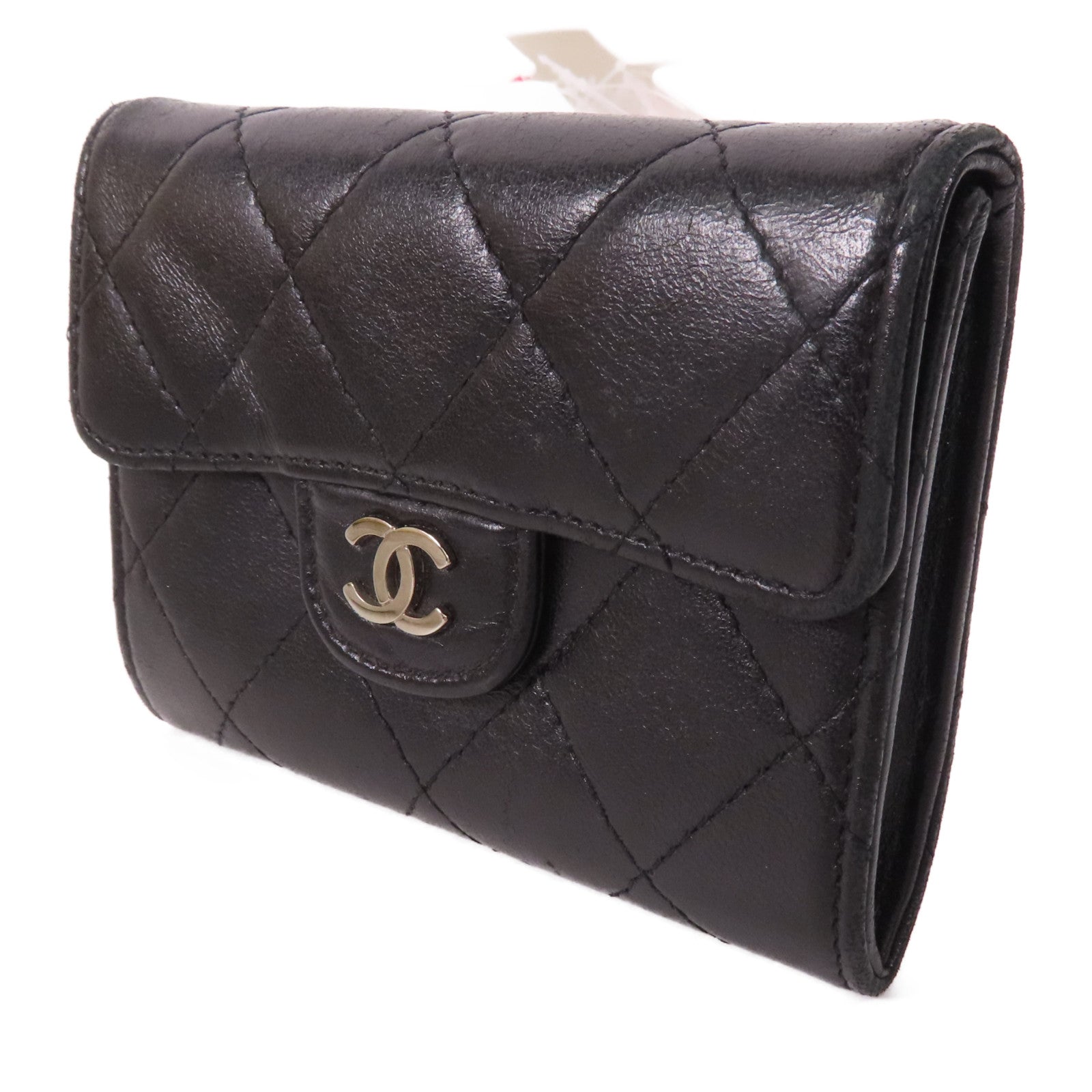 CHANEL 羊皮皮革Card Case銀扣卡片套