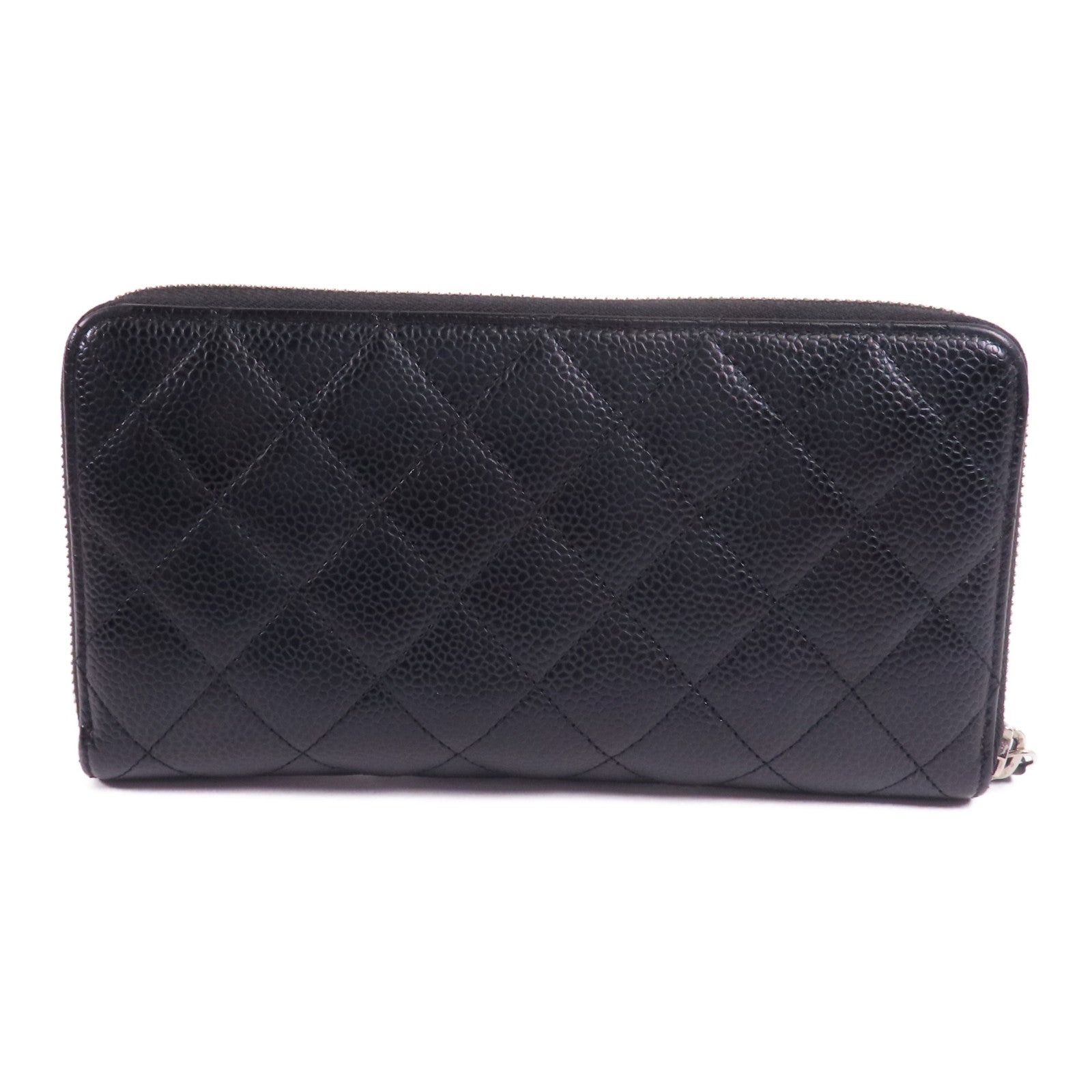 CHANEL CC SHW Long Wallet A50097 Calfskin Leather Black