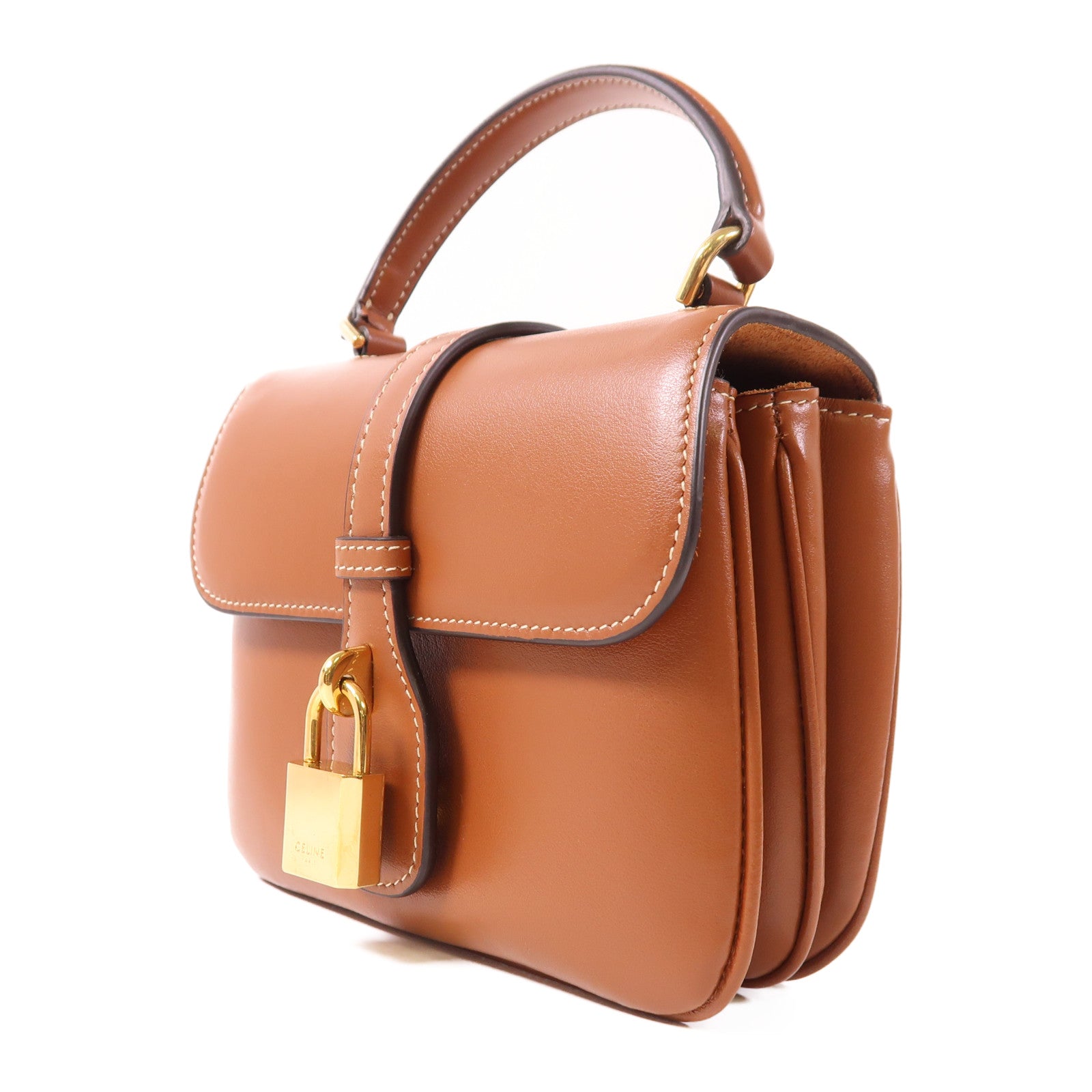 CELINE 牛皮皮革Mini Tabou金扣手挽肩背兩用袋