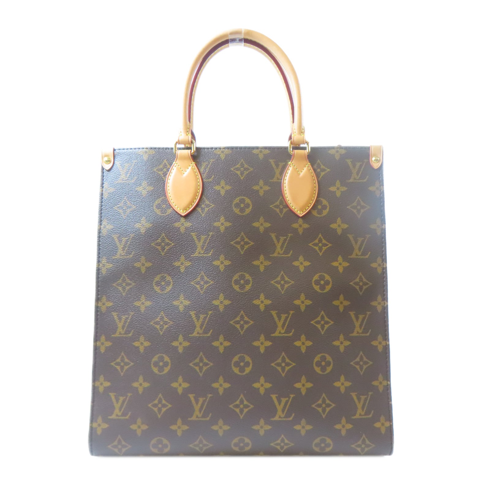 LOUIS VUITTON Monogram Sac Plat Tote金扣手挽肩背兩用袋啡色